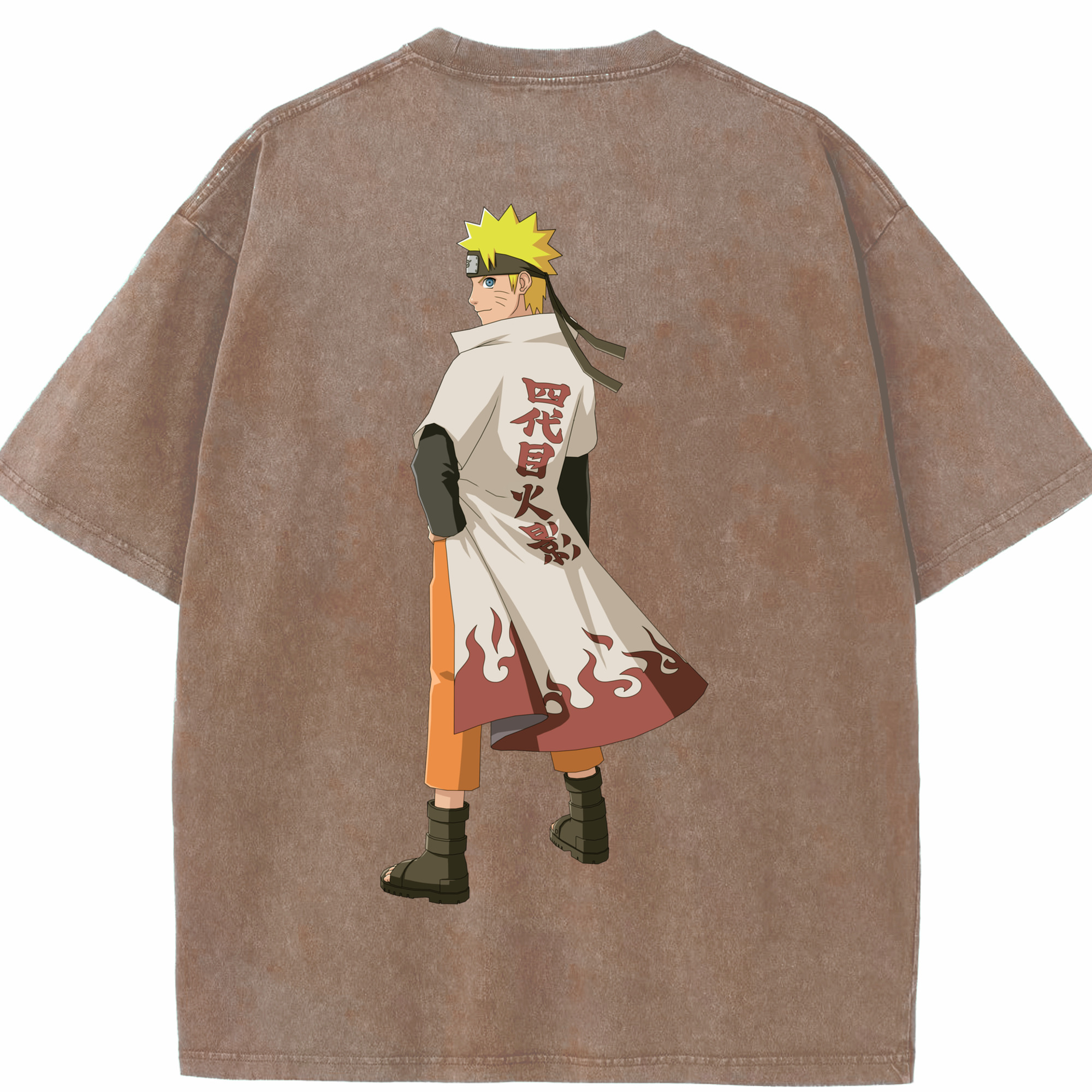 （画像用） NARUTO -ナルト- うずまき ナルト Uzumaki Naruto 綿100% ヴィンテージ風 半袖Tシャツ（背面プリント）