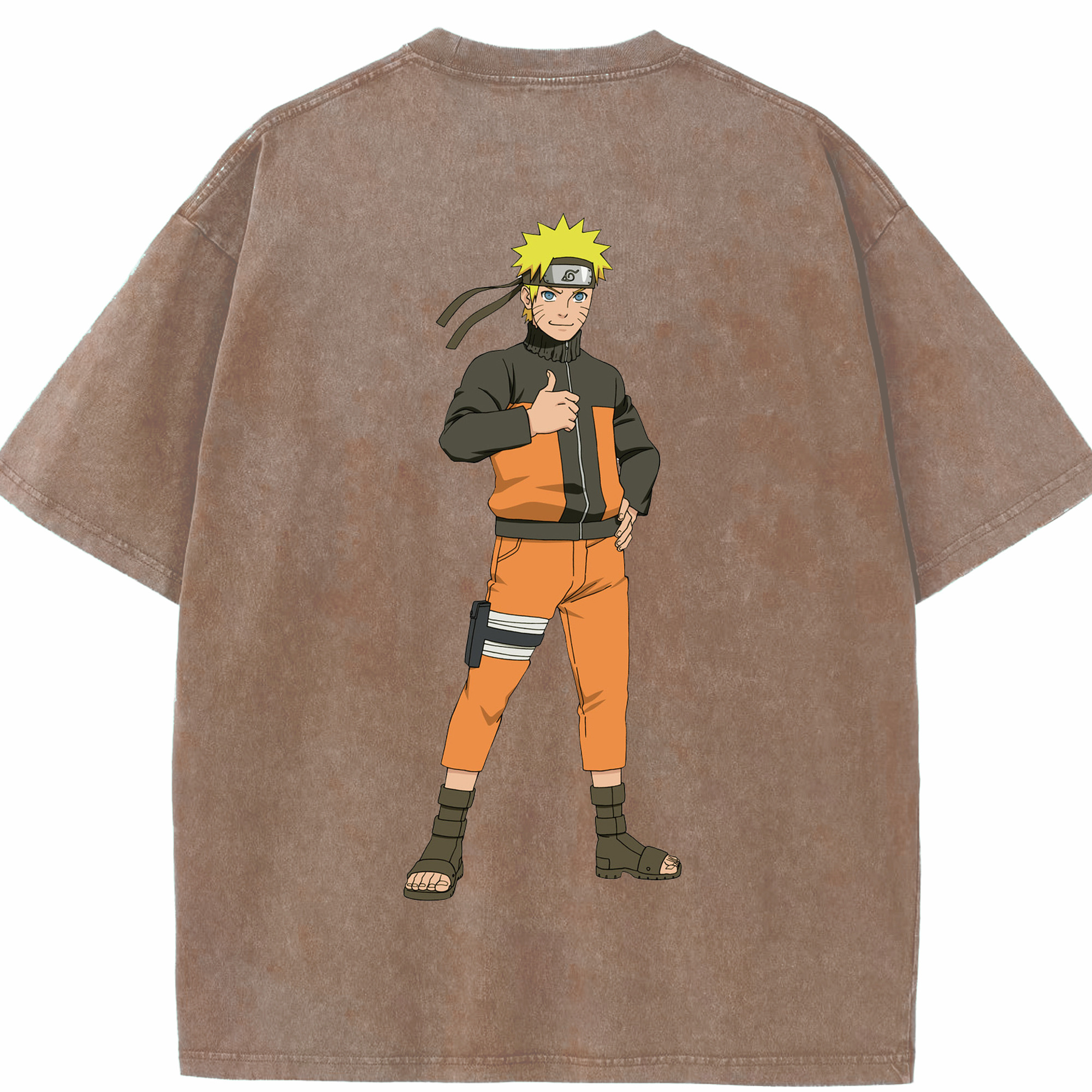 （画像用） NARUTO -ナルト- うずまき ナルト Uzumaki Naruto 綿100% ヴィンテージ風 半袖Tシャツ（背面プリント）