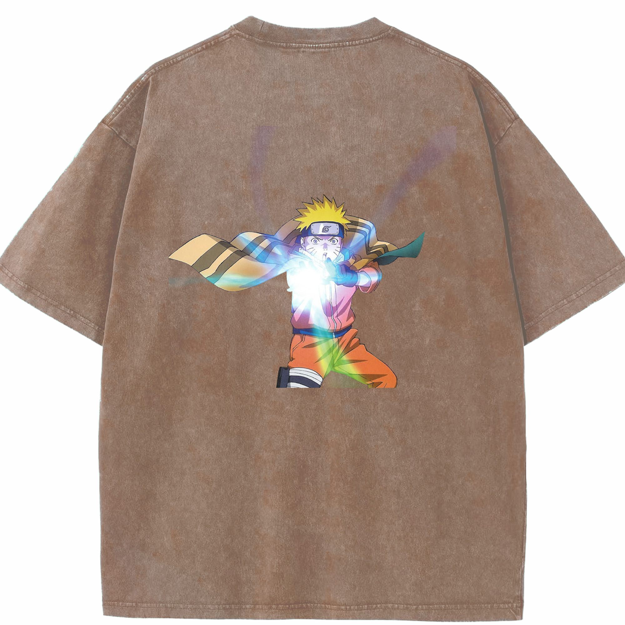 （画像用） NARUTO -ナルト- うずまき ナルト Uzumaki Naruto 綿100% ヴィンテージ風 半袖Tシャツ（背面プリント）