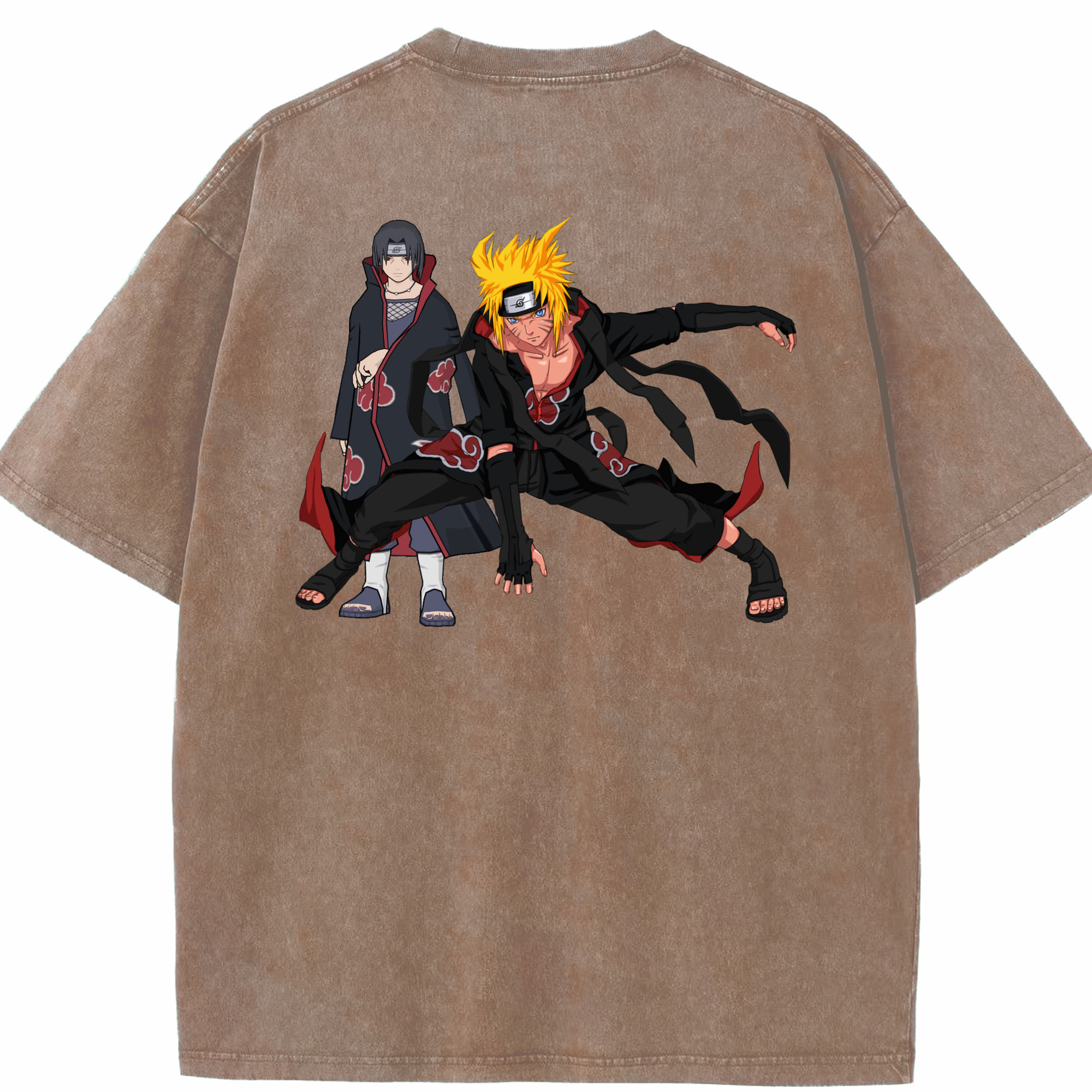 （画像用） NARUTO -ナルト- うずまき ナルト Uzumaki Naruto 綿100% ヴィンテージ風 半袖Tシャツ（背面プリント）