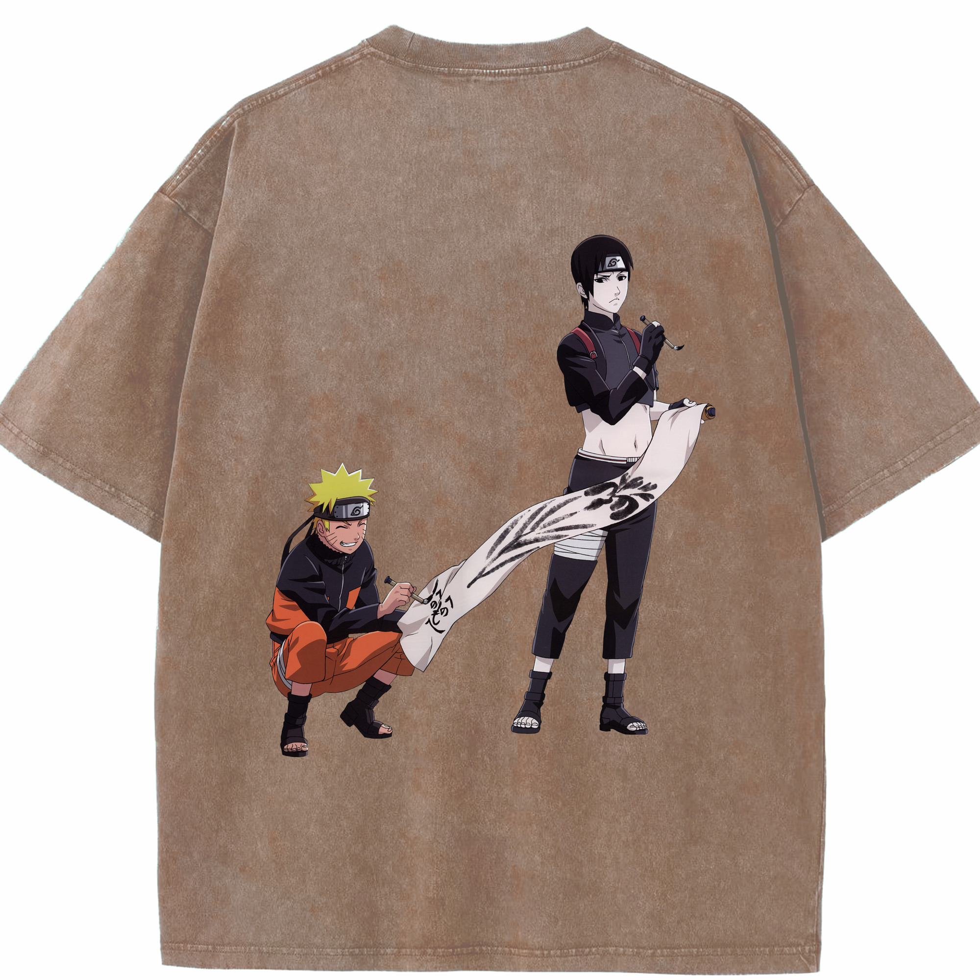（画像用） NARUTO -ナルト- うずまき ナルト Uzumaki Naruto 綿100% ヴィンテージ風 半袖Tシャツ（背面プリント）