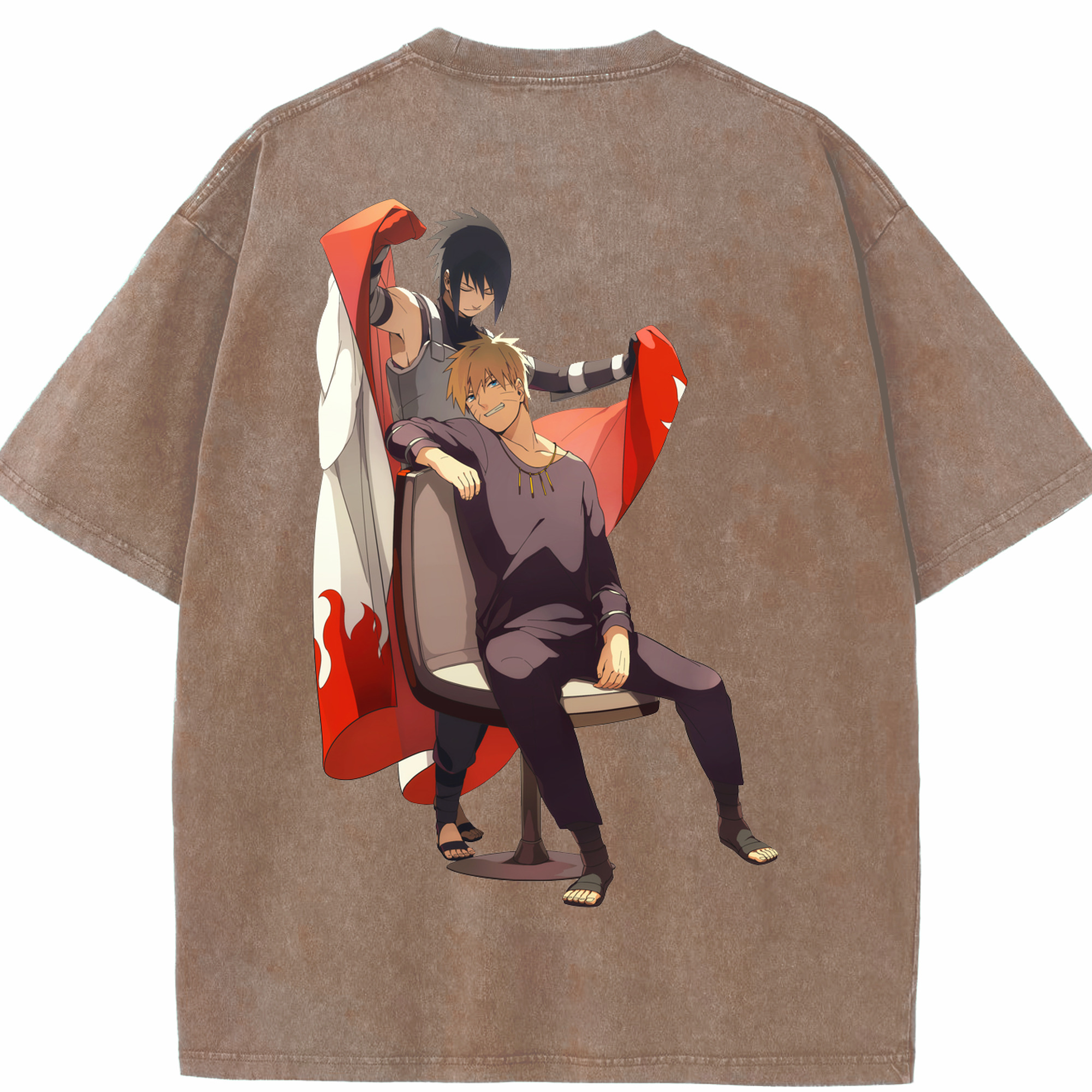 （画像用） NARUTO -ナルト- うずまき ナルト Uzumaki Naruto 綿100% ヴィンテージ風 半袖Tシャツ（背面プリント）