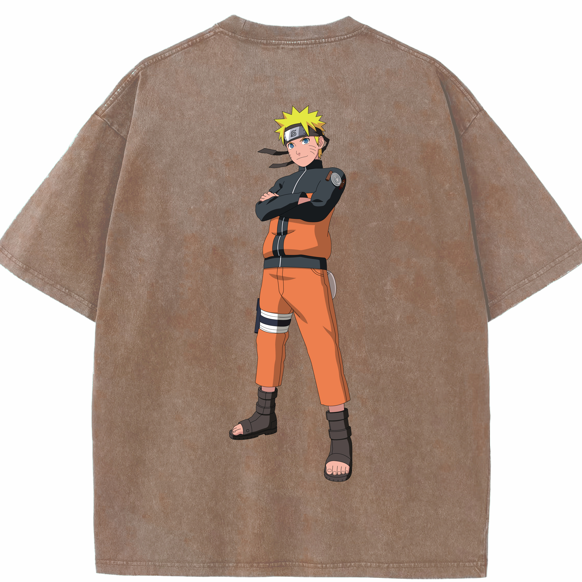 （画像用） NARUTO -ナルト- うずまき ナルト Uzumaki Naruto 綿100% ヴィンテージ風 半袖Tシャツ（背面プリント）