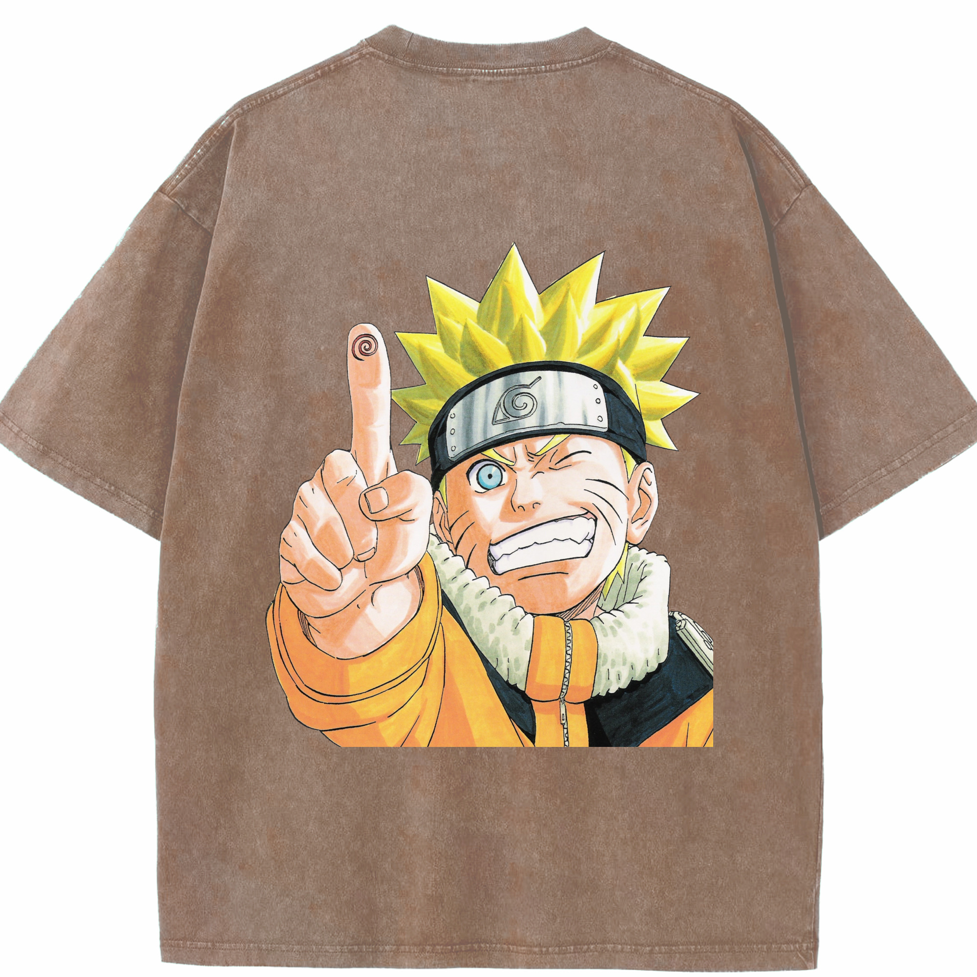 （画像用） NARUTO -ナルト- うずまき ナルト Uzumaki Naruto 綿100% ヴィンテージ風 半袖Tシャツ（背面プリント）