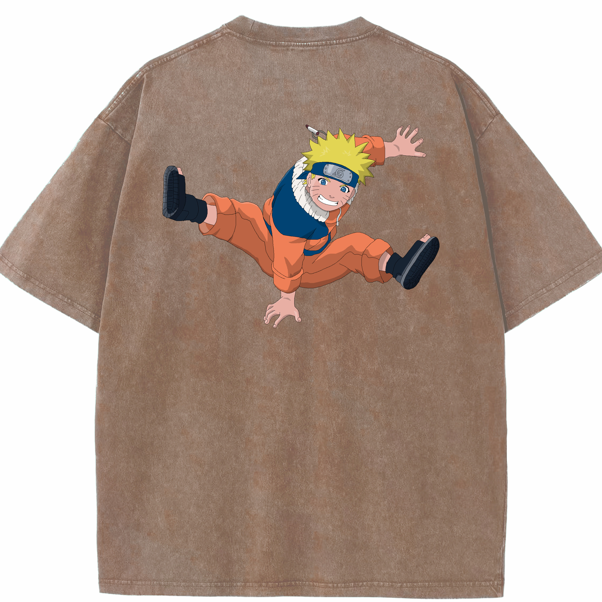 （画像用） NARUTO -ナルト- うずまき ナルト Uzumaki Naruto 綿100% ヴィンテージ風 半袖Tシャツ（背面プリント）