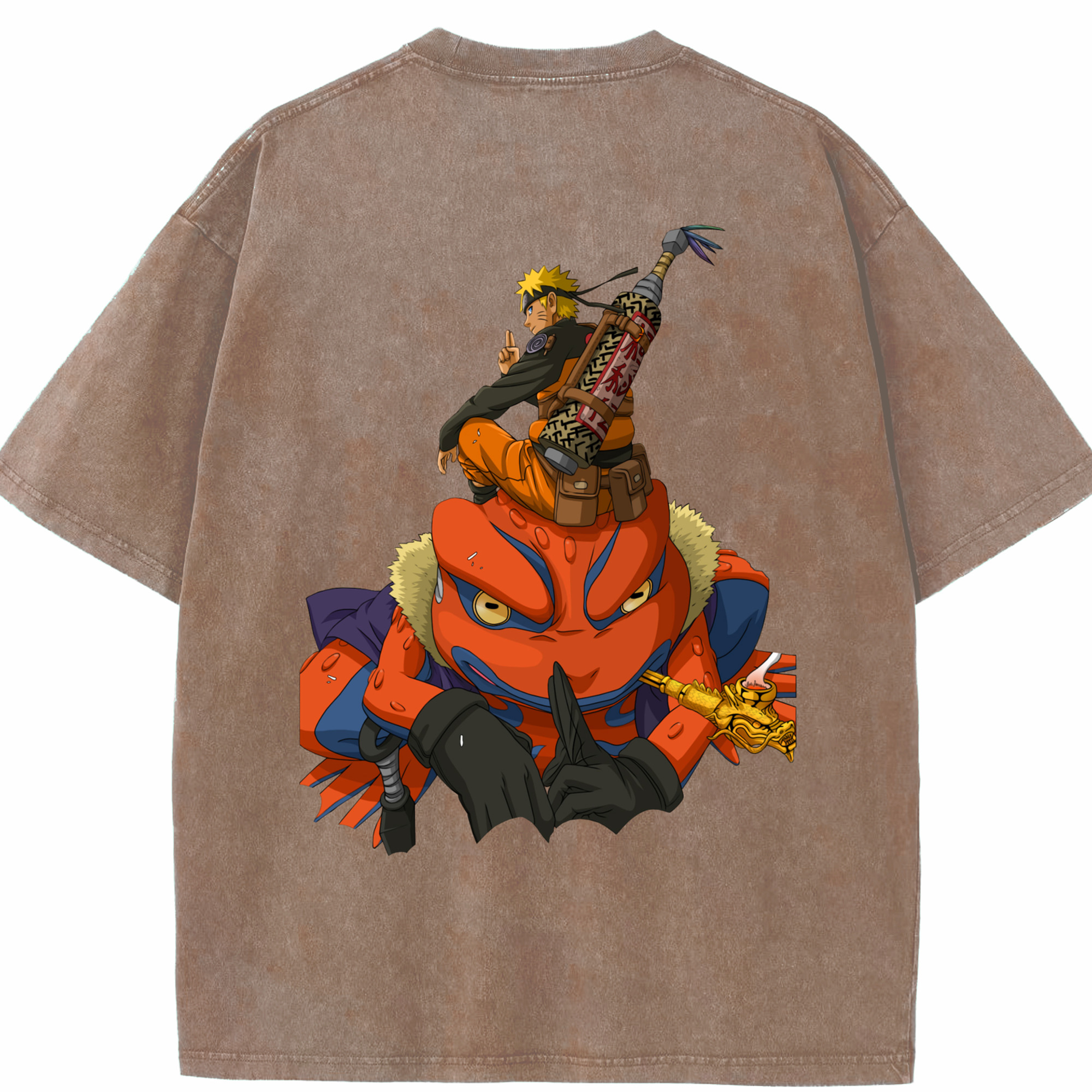 （画像用） NARUTO -ナルト- うずまき ナルト Uzumaki Naruto 綿100% ヴィンテージ風 半袖Tシャツ（背面プリント）