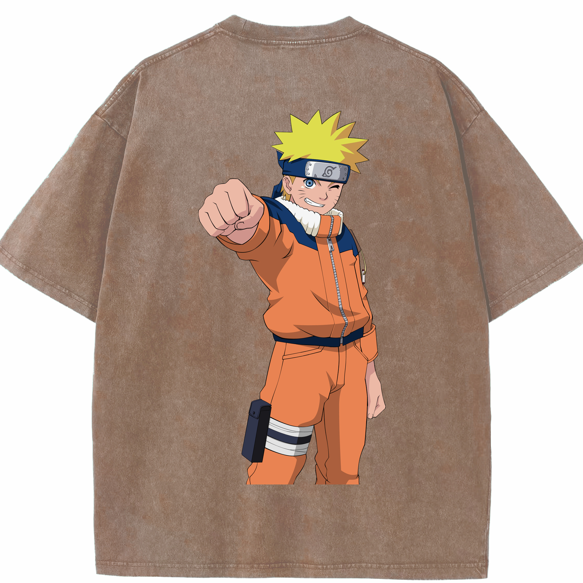 （画像用） NARUTO -ナルト- うずまき ナルト Uzumaki Naruto 綿100% ヴィンテージ風 半袖Tシャツ（背面プリント）