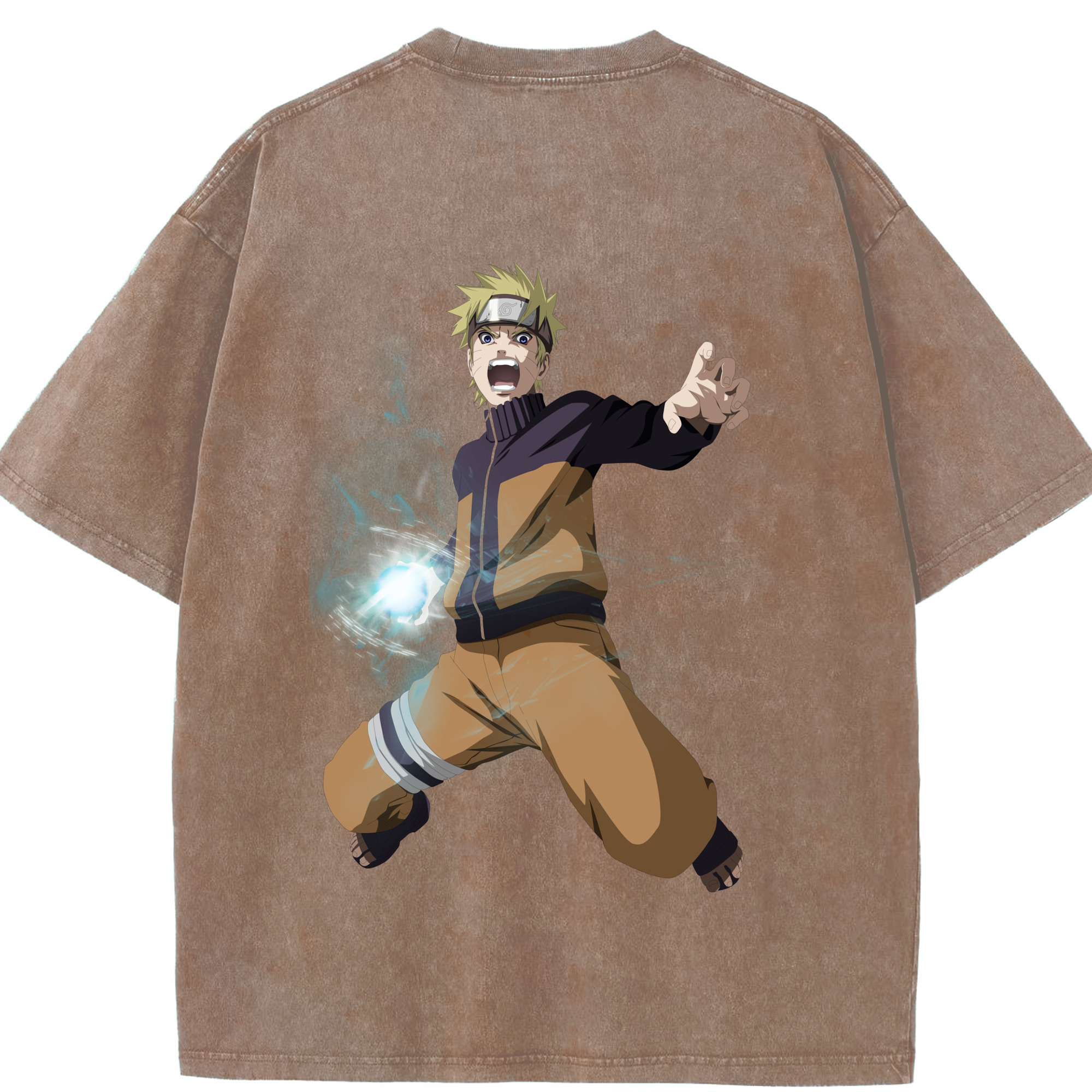 （画像用） NARUTO -ナルト- うずまき ナルト Uzumaki Naruto 綿100% ヴィンテージ風 半袖Tシャツ（背面プリント）