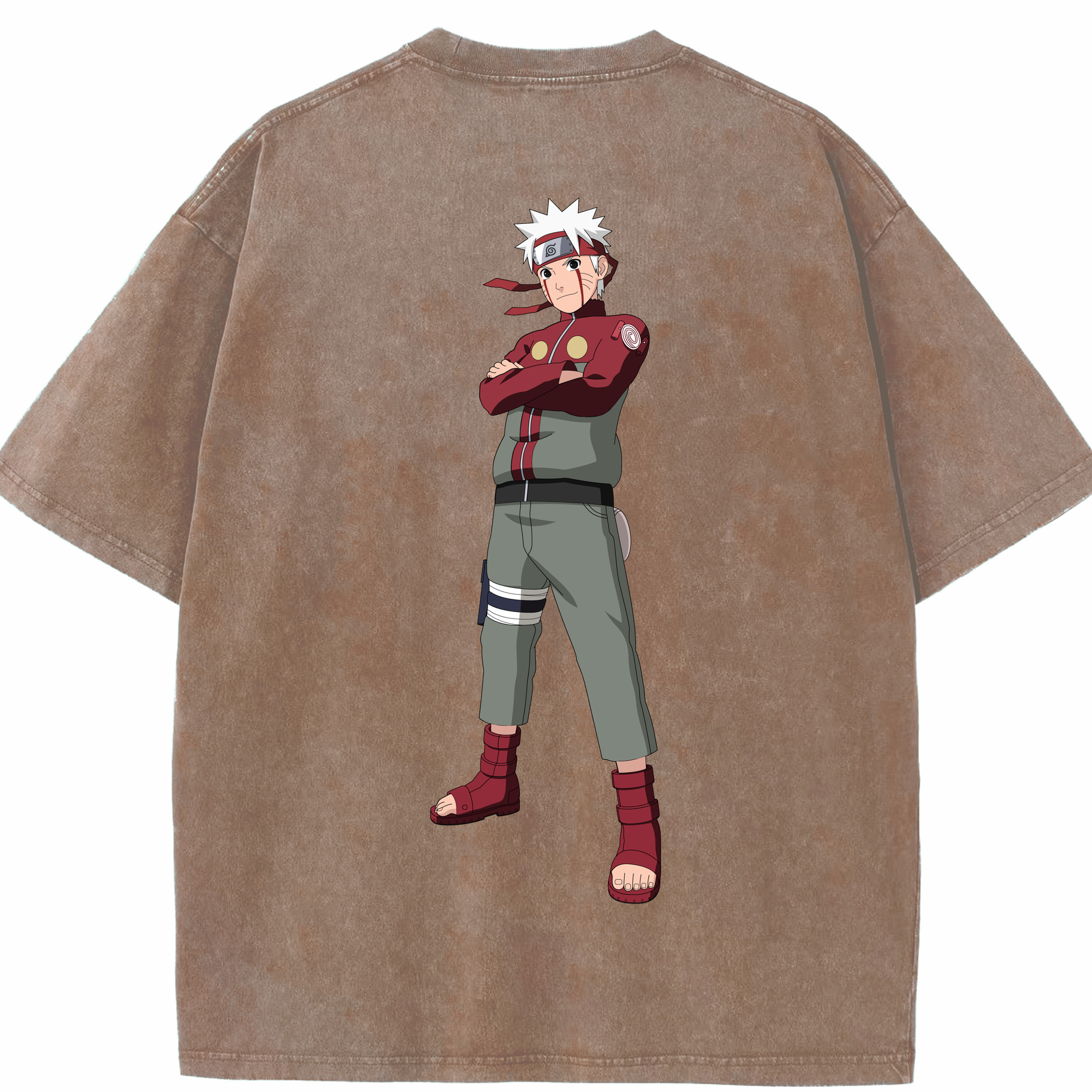（画像用） NARUTO -ナルト- うずまき ナルト Uzumaki Naruto 綿100% ヴィンテージ風 半袖Tシャツ（背面プリント）