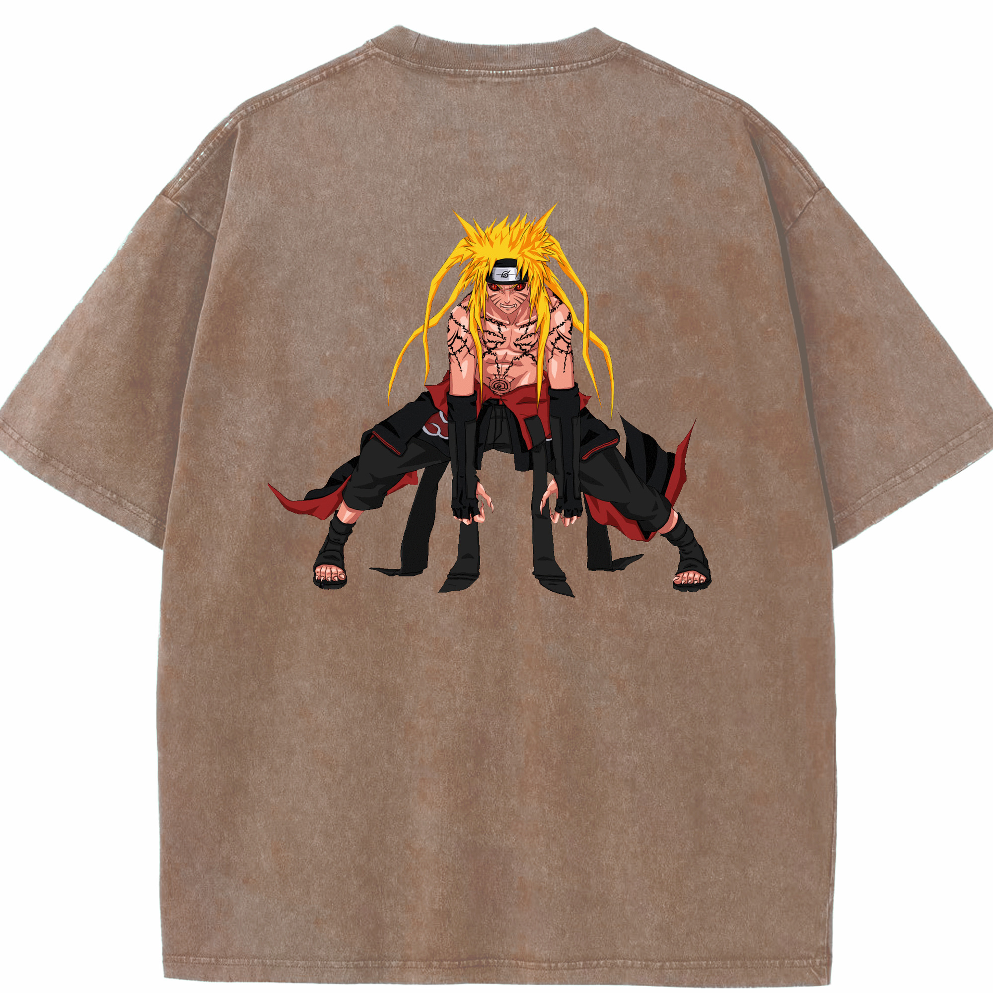 （画像用） NARUTO -ナルト- うずまき ナルト Uzumaki Naruto 綿100% ヴィンテージ風 半袖Tシャツ（背面プリント）