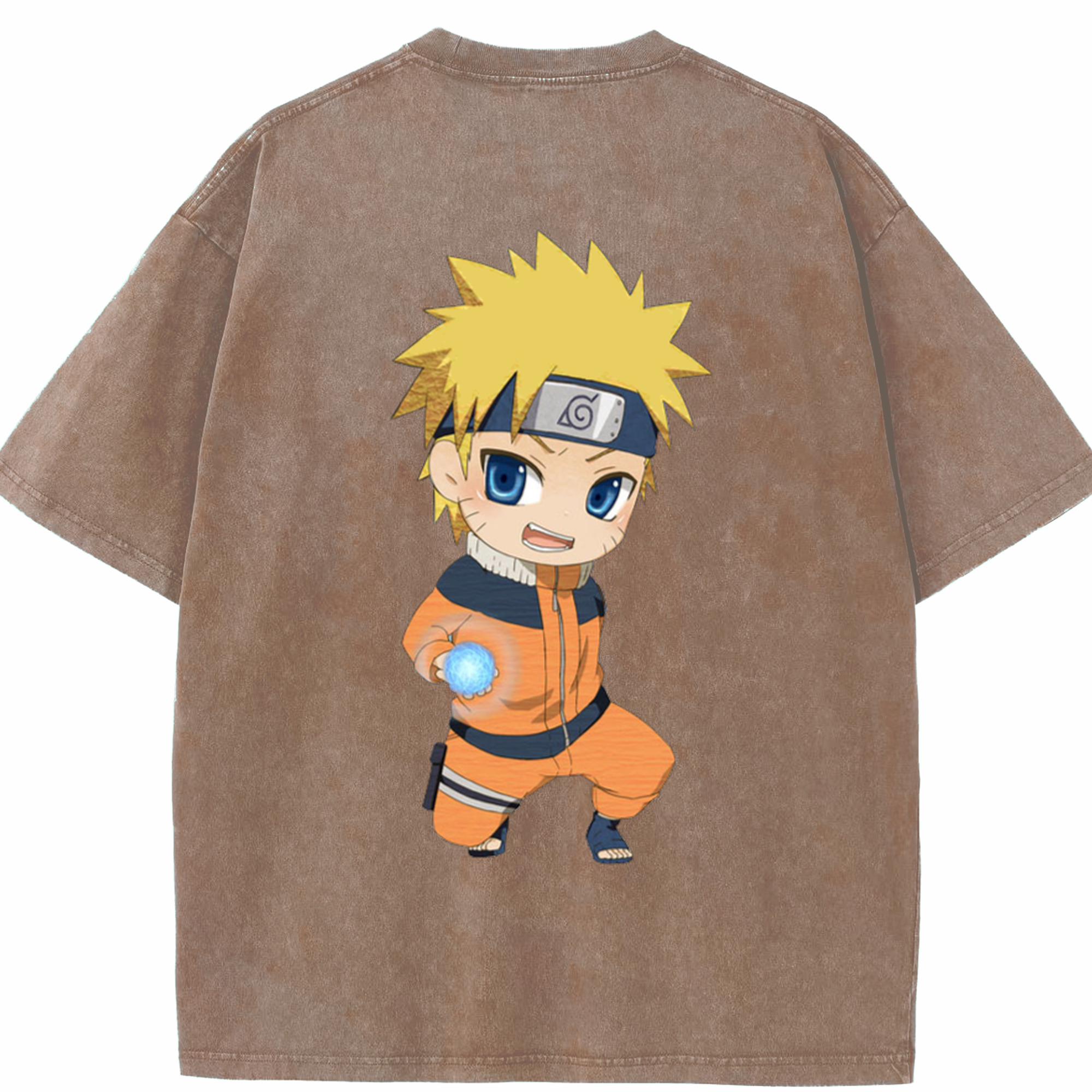（画像用） NARUTO -ナルト- うずまき ナルト Uzumaki Naruto 綿100% ヴィンテージ風 半袖Tシャツ（背面プリント）