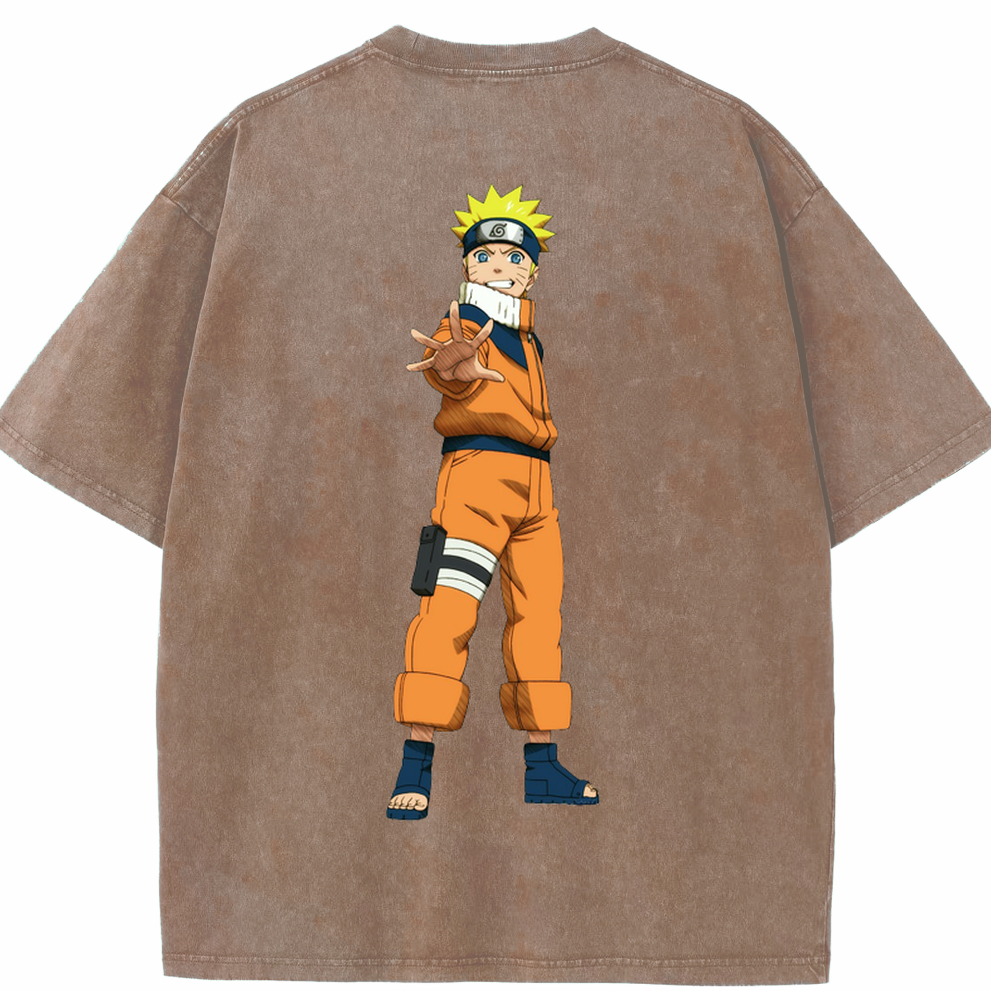 （画像用） NARUTO -ナルト- うずまき ナルト Uzumaki Naruto 綿100% ヴィンテージ風 半袖Tシャツ（背面プリント）
