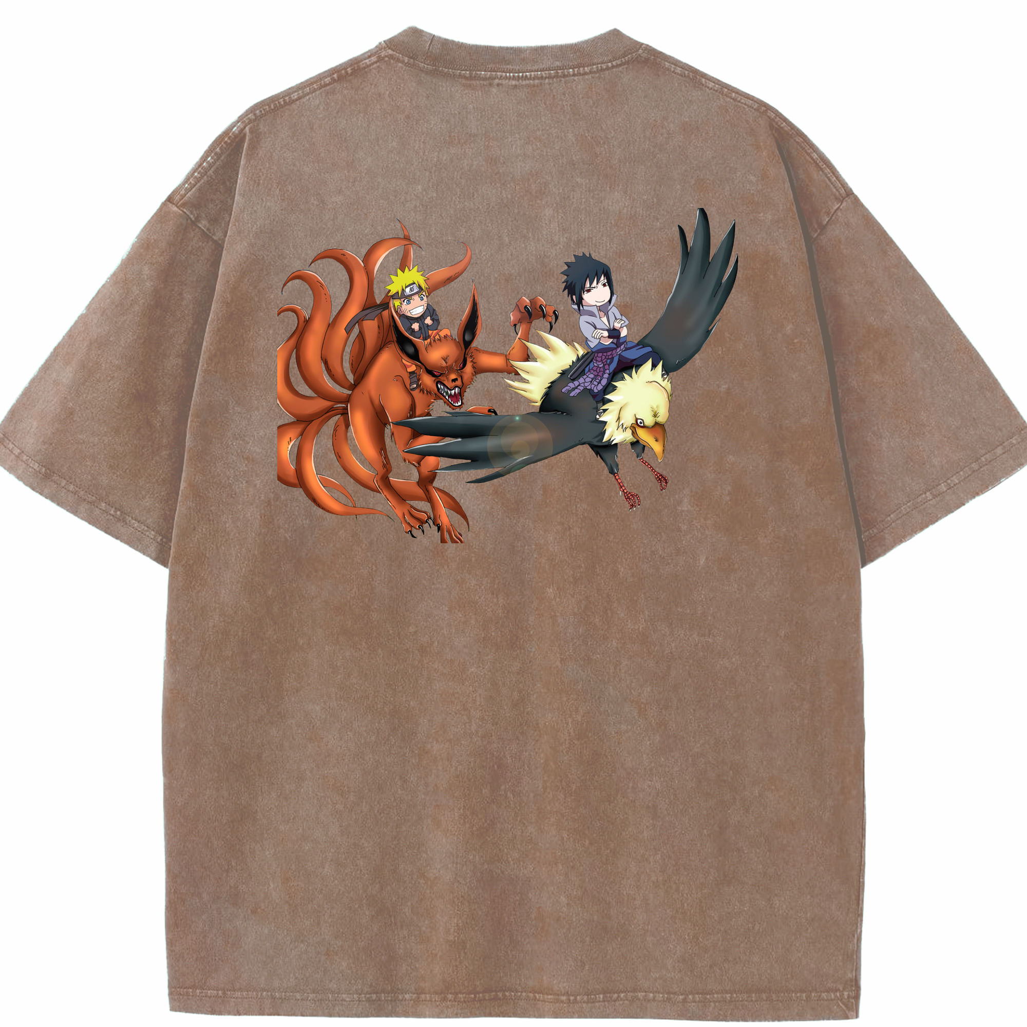（画像用） NARUTO -ナルト- うずまき ナルト Uzumaki Naruto 綿100% ヴィンテージ風 半袖Tシャツ（背面プリント）
