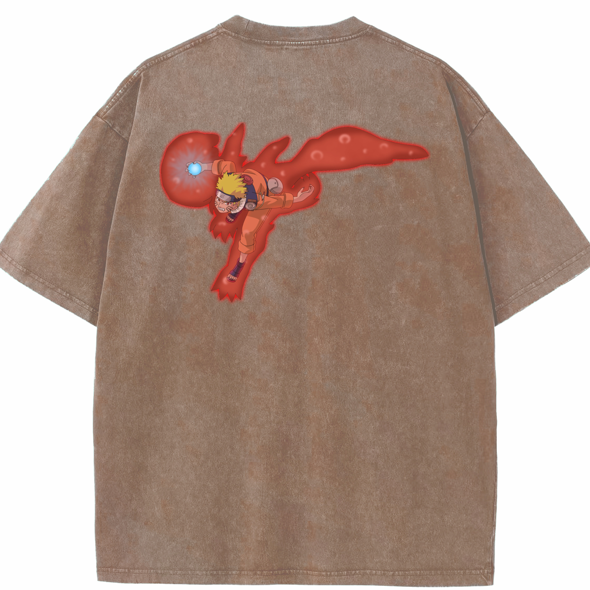 （画像用） NARUTO -ナルト- うずまき ナルト Uzumaki Naruto 綿100% ヴィンテージ風 半袖Tシャツ（背面プリント）