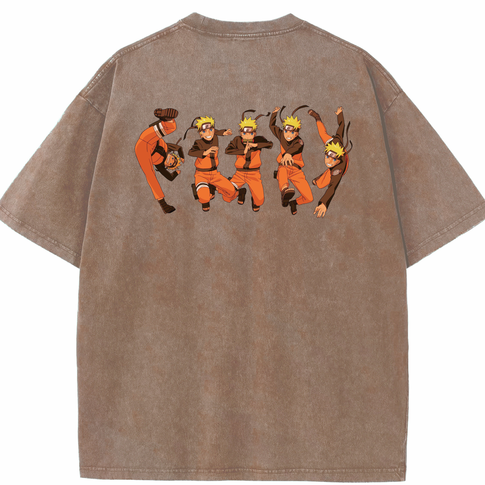 （画像用） NARUTO -ナルト- うずまき ナルト Uzumaki Naruto 綿100% ヴィンテージ風 半袖Tシャツ（背面プリント）