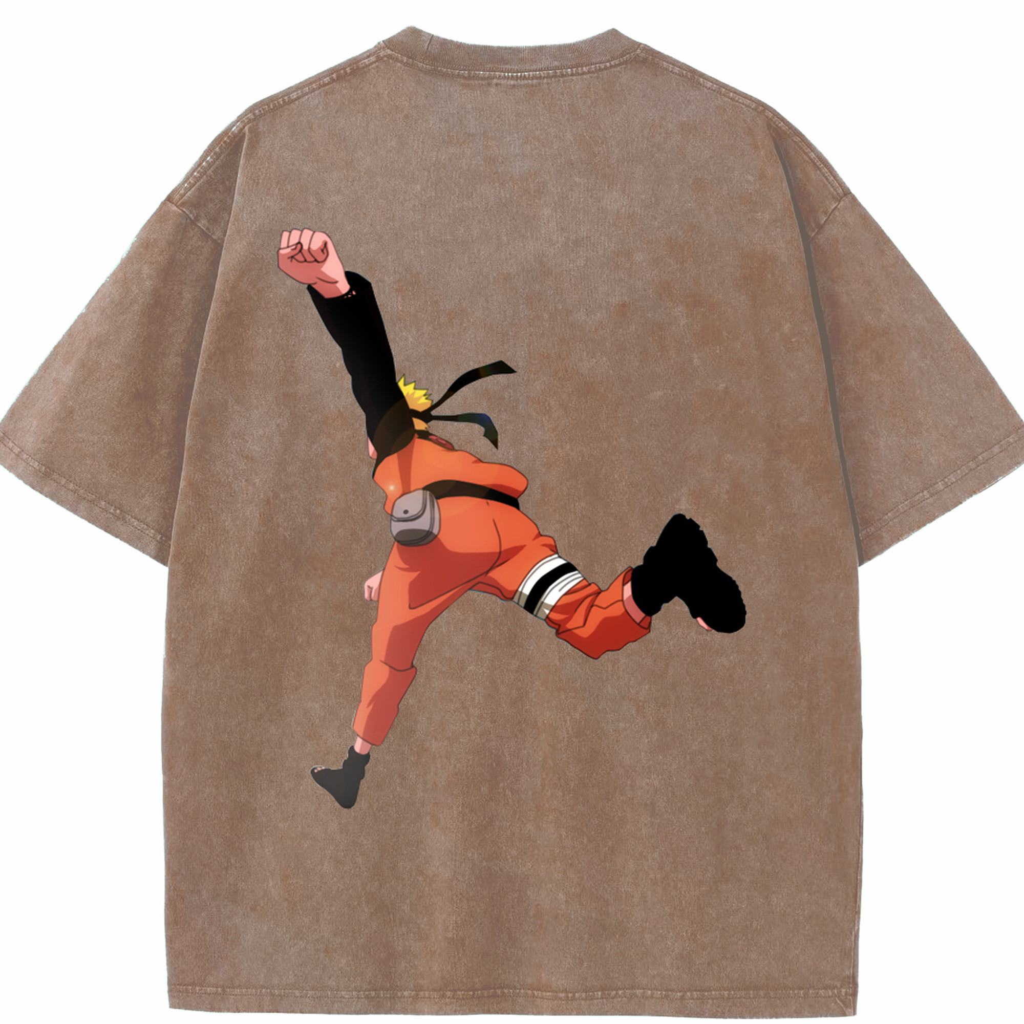 （画像用） NARUTO -ナルト- うずまき ナルト Uzumaki Naruto 綿100% ヴィンテージ風 半袖Tシャツ（背面プリント）