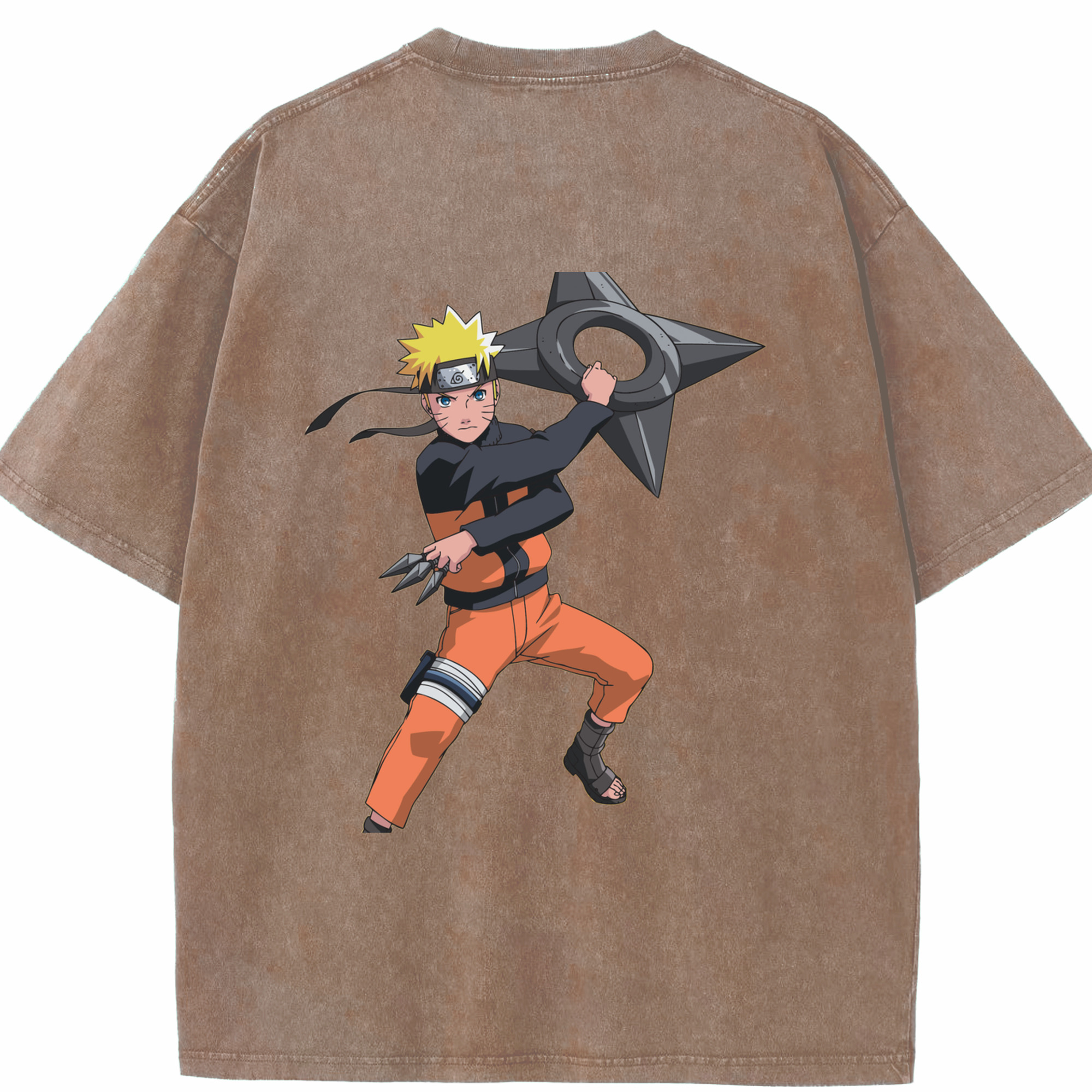 （画像用） NARUTO -ナルト- うずまき ナルト Uzumaki Naruto 綿100% ヴィンテージ風 半袖Tシャツ（背面プリント）
