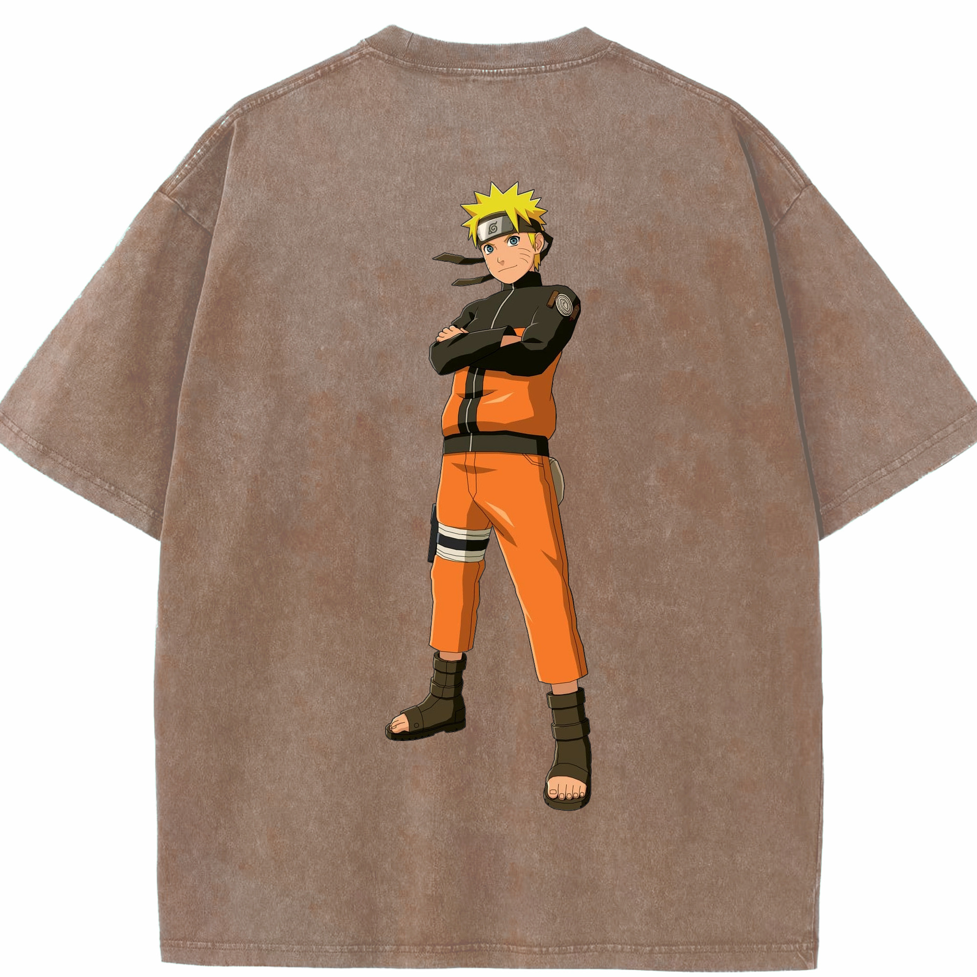（画像用） NARUTO -ナルト- うずまき ナルト Uzumaki Naruto 綿100% ヴィンテージ風 半袖Tシャツ（背面プリント）