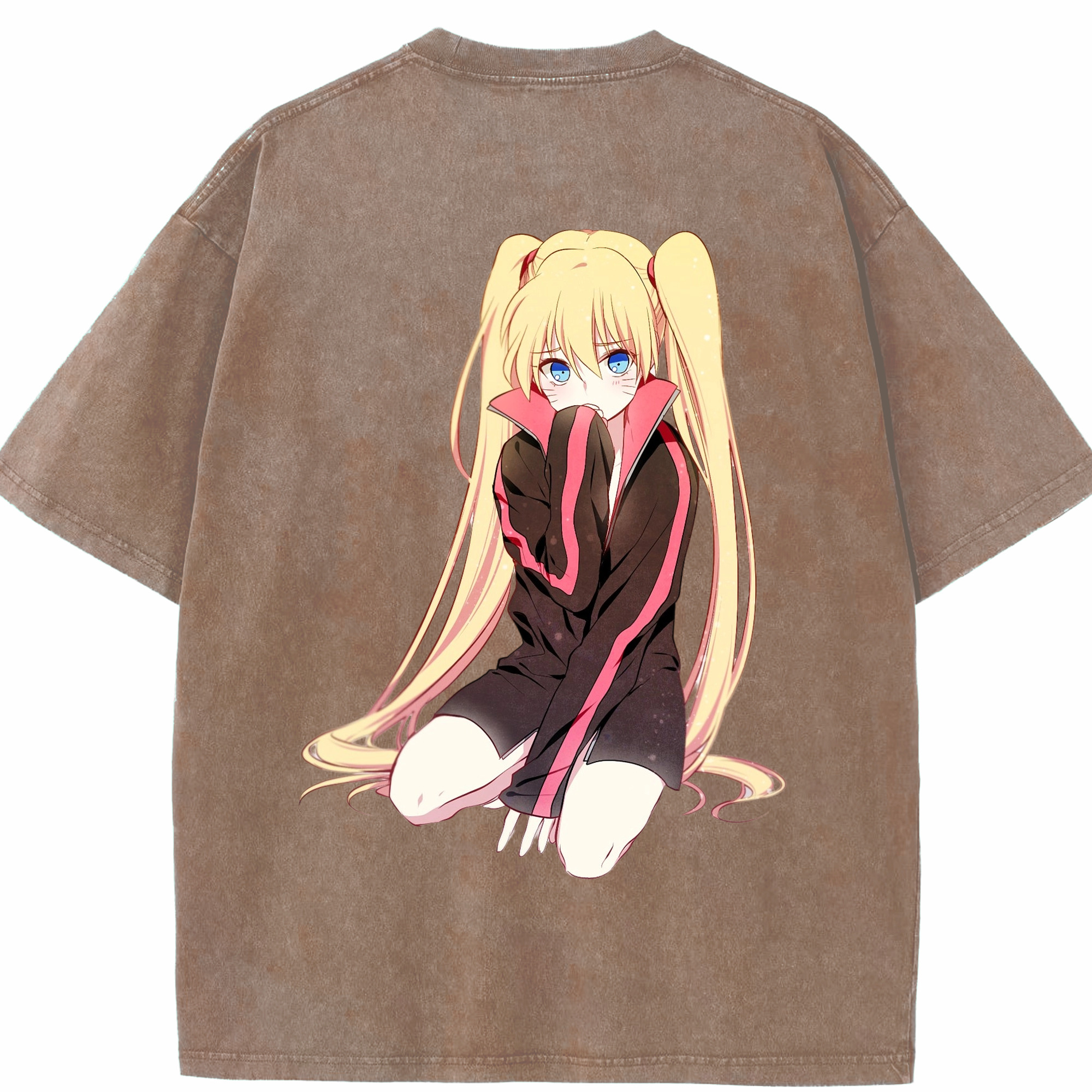 （画像用） NARUTO -ナルト- うずまき ナルト Uzumaki Naruto 綿100% ヴィンテージ風 半袖Tシャツ（背面プリント）