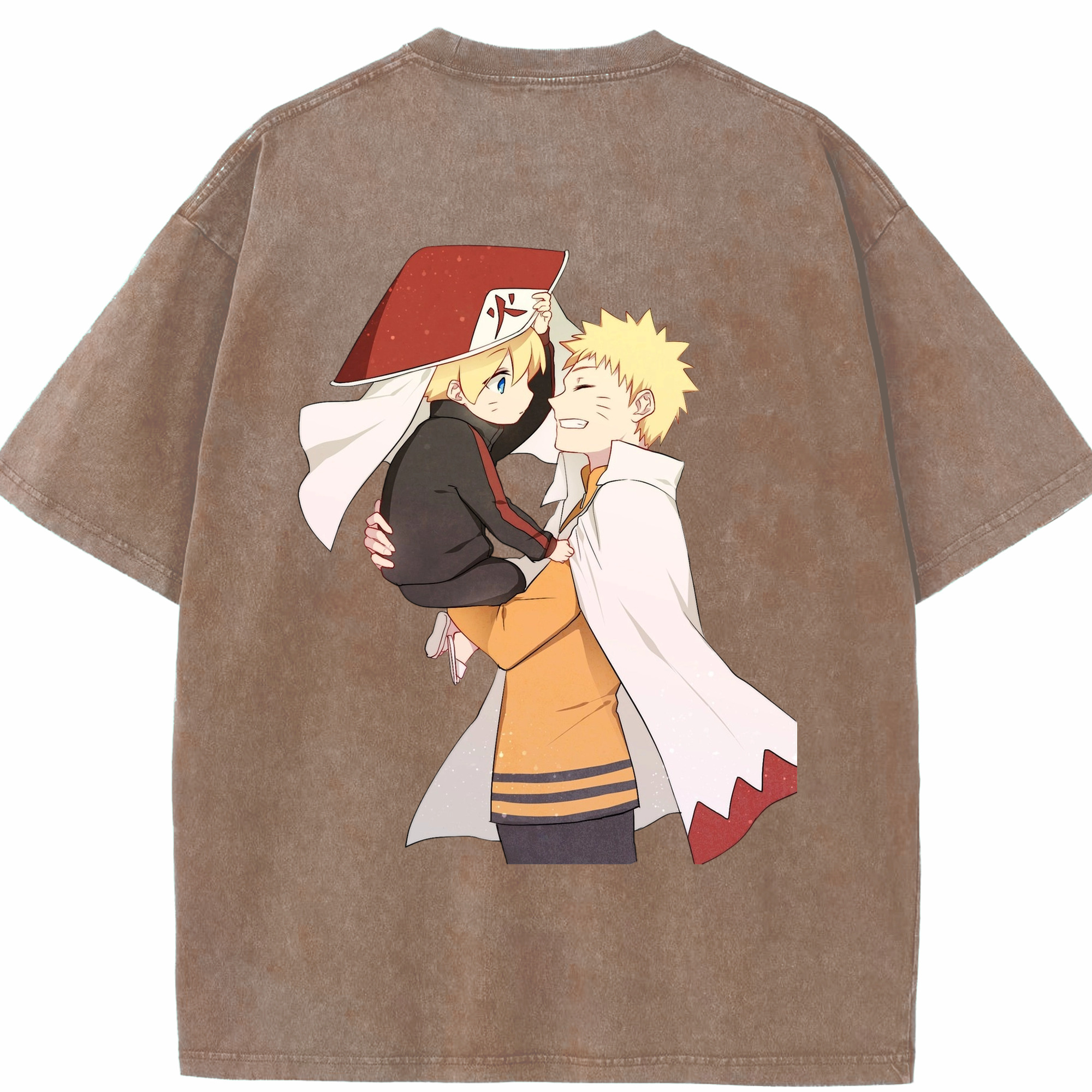 （画像用） NARUTO -ナルト- うずまき ナルト Uzumaki Naruto 綿100% ヴィンテージ風 半袖Tシャツ（背面プリント）