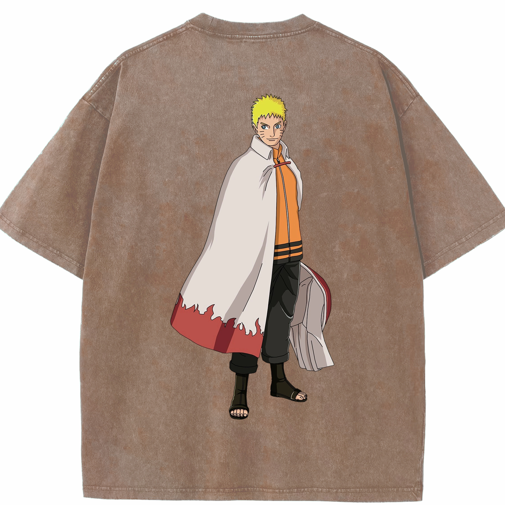 （画像用） NARUTO -ナルト- うずまき ナルト Uzumaki Naruto 綿100% ヴィンテージ風 半袖Tシャツ（背面プリント）
