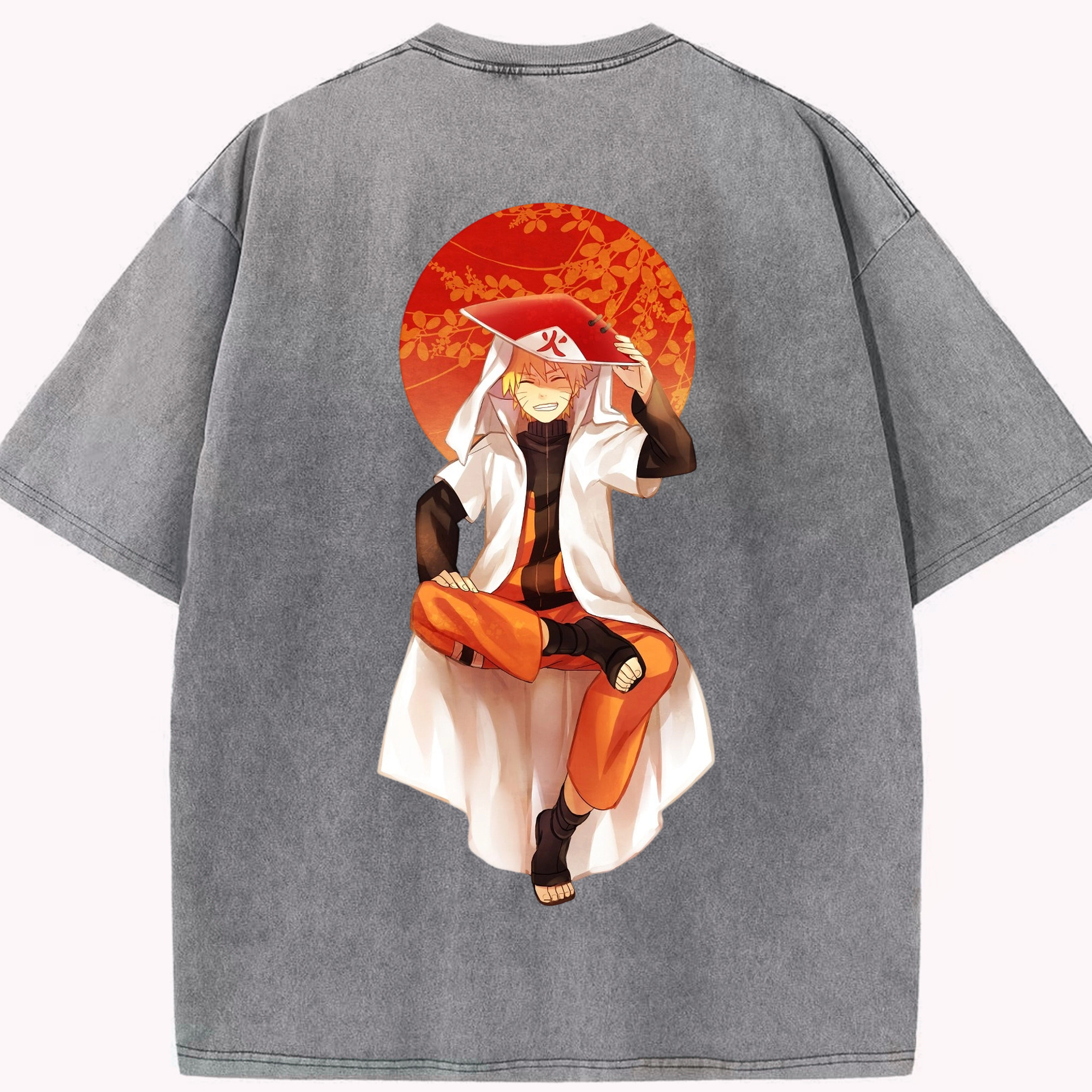 （画像用） NARUTO -ナルト- うずまき ナルト Uzumaki Naruto 綿100% ヴィンテージ風 半袖Tシャツ（背面プリント）