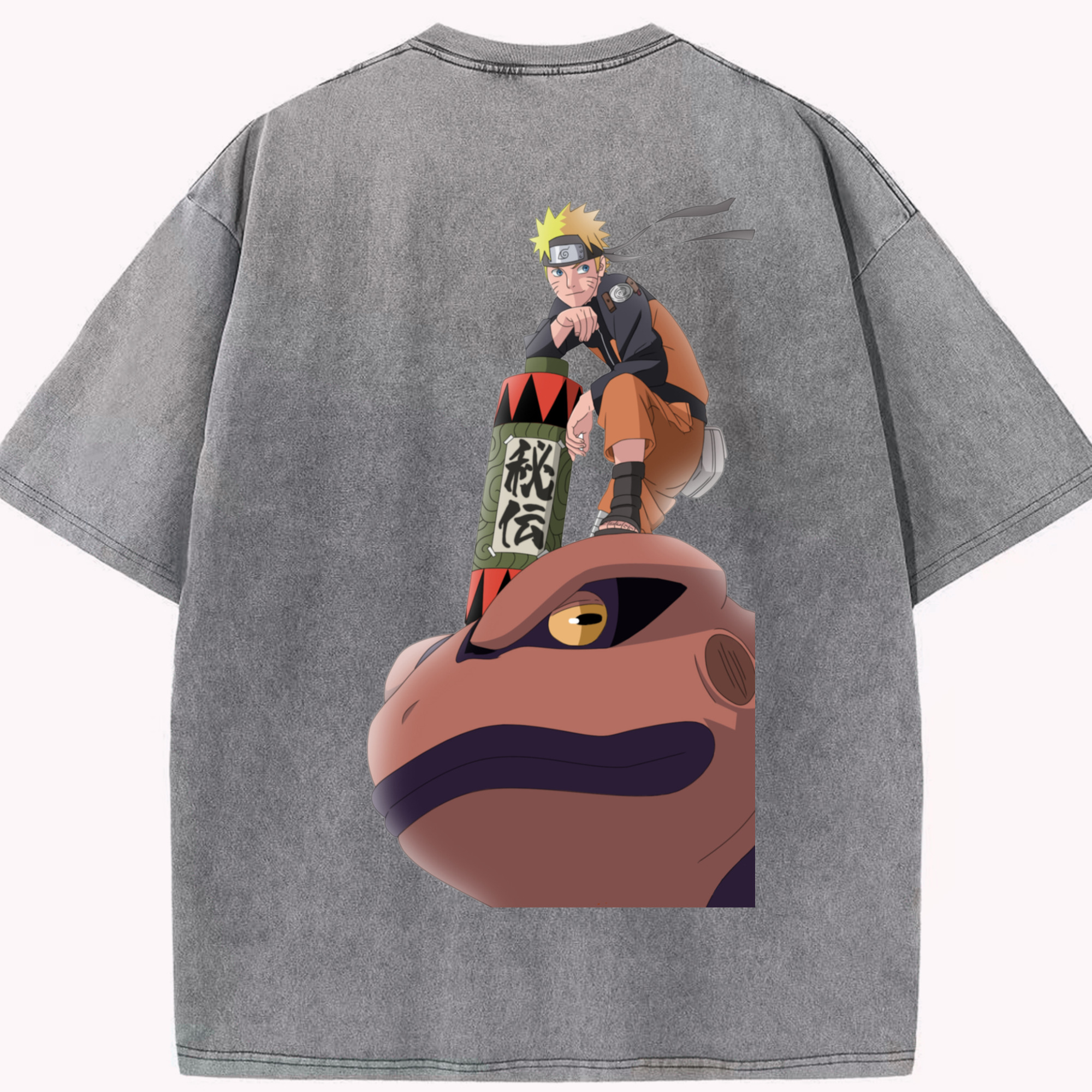 （画像用） NARUTO -ナルト- うずまき ナルト Uzumaki Naruto 綿100% ヴィンテージ風 半袖Tシャツ（背面プリント）