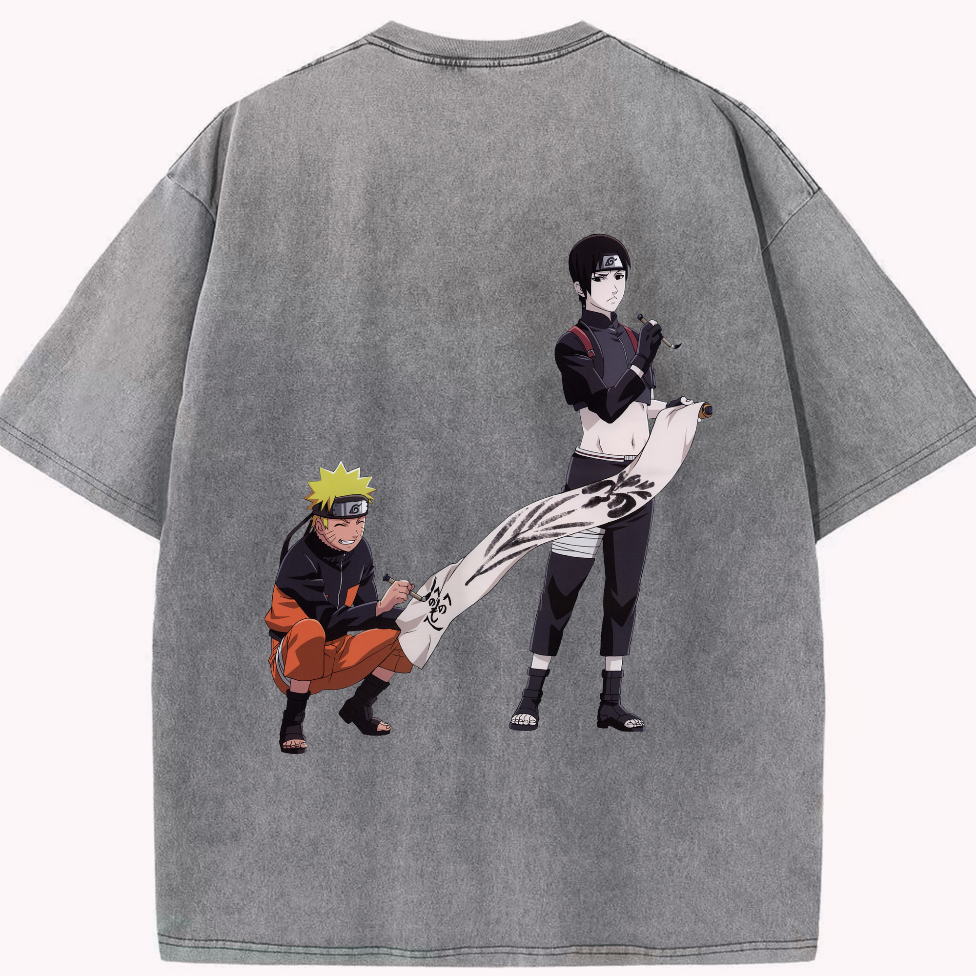 （画像用） NARUTO -ナルト- うずまき ナルト Uzumaki Naruto 綿100% ヴィンテージ風 半袖Tシャツ（背面プリント）