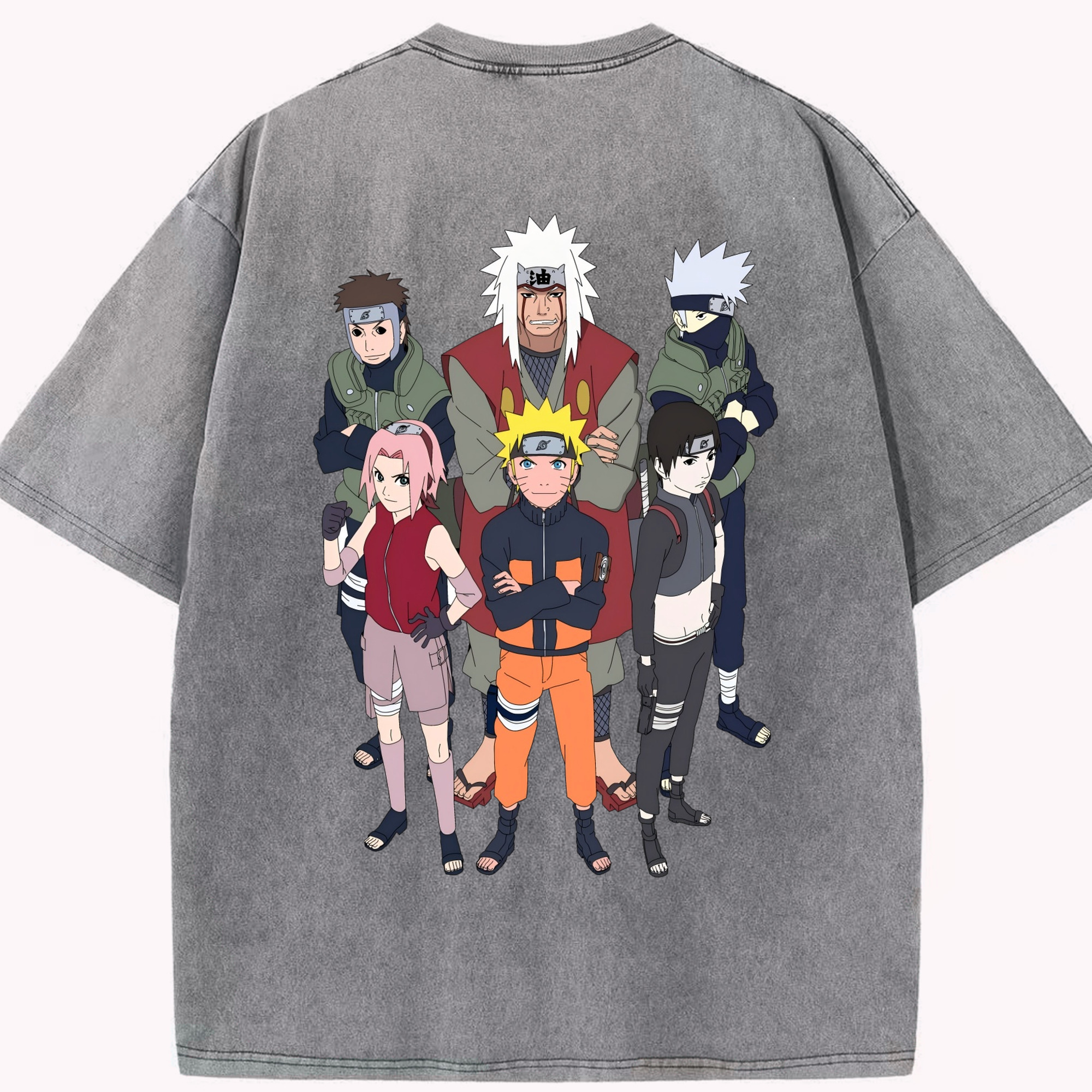 （画像用） NARUTO -ナルト- うずまき ナルト Uzumaki Naruto 綿100% ヴィンテージ風 半袖Tシャツ（背面プリント）