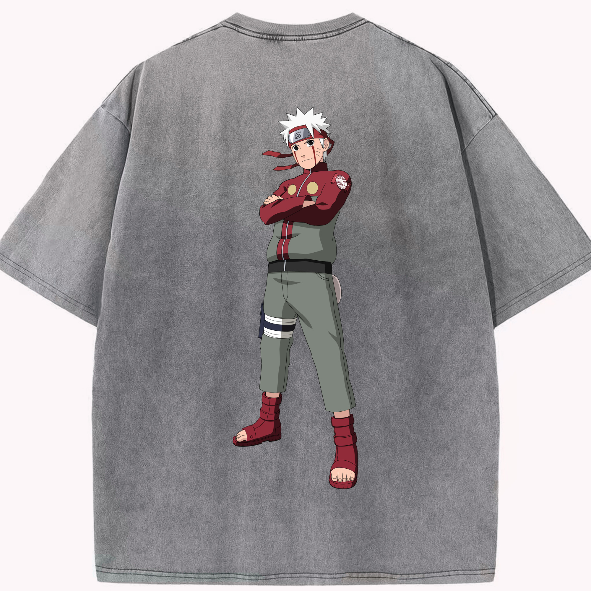 （画像用） NARUTO -ナルト- うずまき ナルト Uzumaki Naruto 綿100% ヴィンテージ風 半袖Tシャツ（背面プリント）