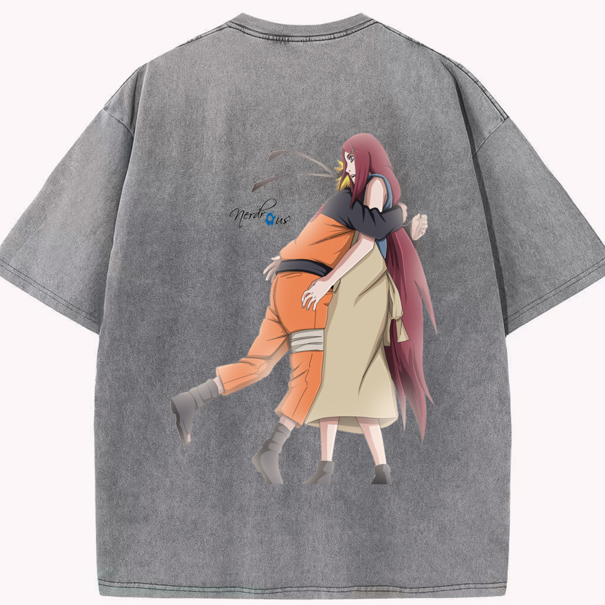 （画像用） NARUTO -ナルト- うずまき ナルト Uzumaki Naruto 綿100% ヴィンテージ風 半袖Tシャツ（背面プリント）