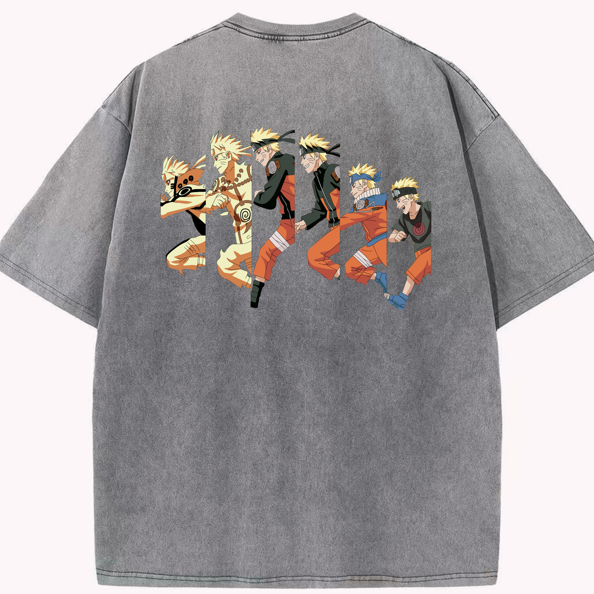 （画像用） NARUTO -ナルト- うずまき ナルト Uzumaki Naruto 綿100% ヴィンテージ風 半袖Tシャツ（背面プリント）