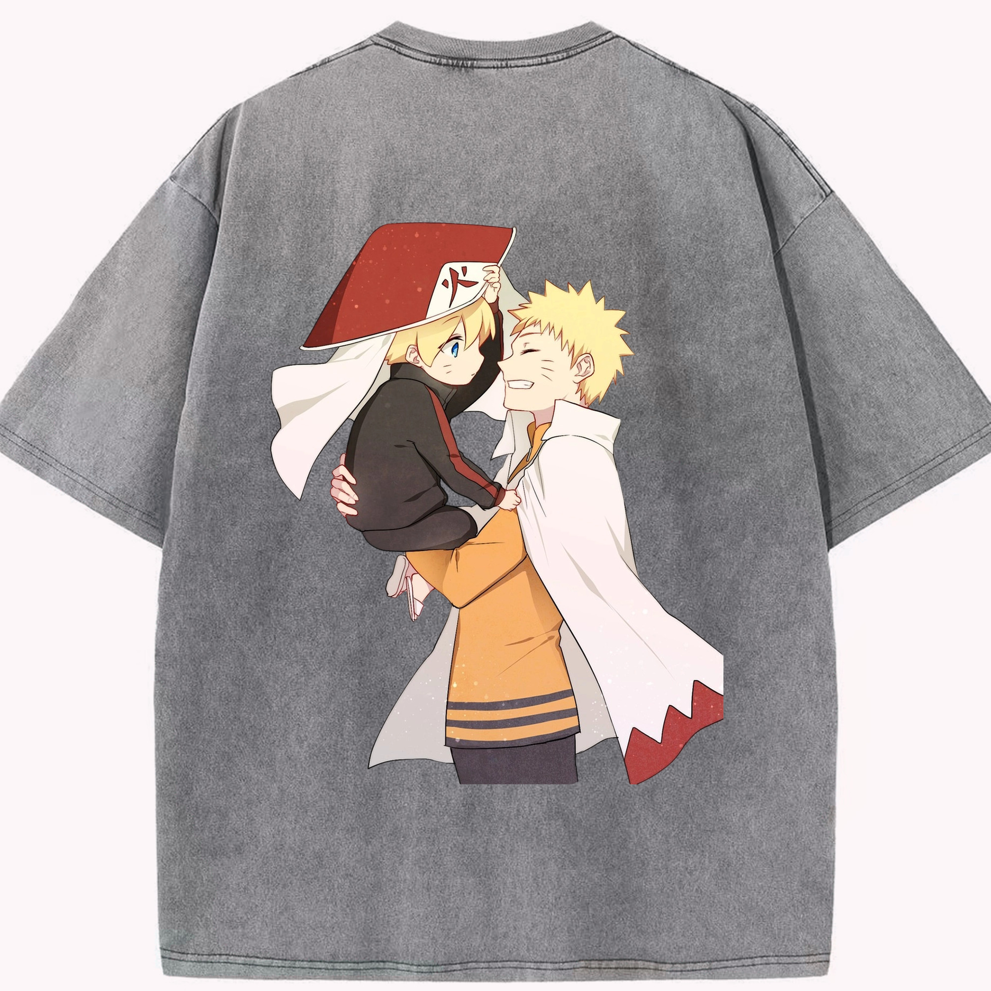 （画像用） NARUTO -ナルト- うずまき ナルト Uzumaki Naruto 綿100% ヴィンテージ風 半袖Tシャツ（背面プリント）