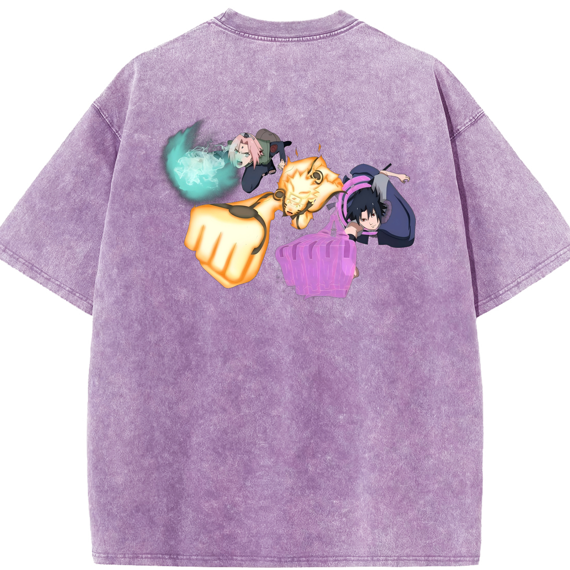 （画像用） NARUTO -ナルト- うずまき ナルト Uzumaki Naruto 綿100% ヴィンテージ風 半袖Tシャツ（背面プリント）