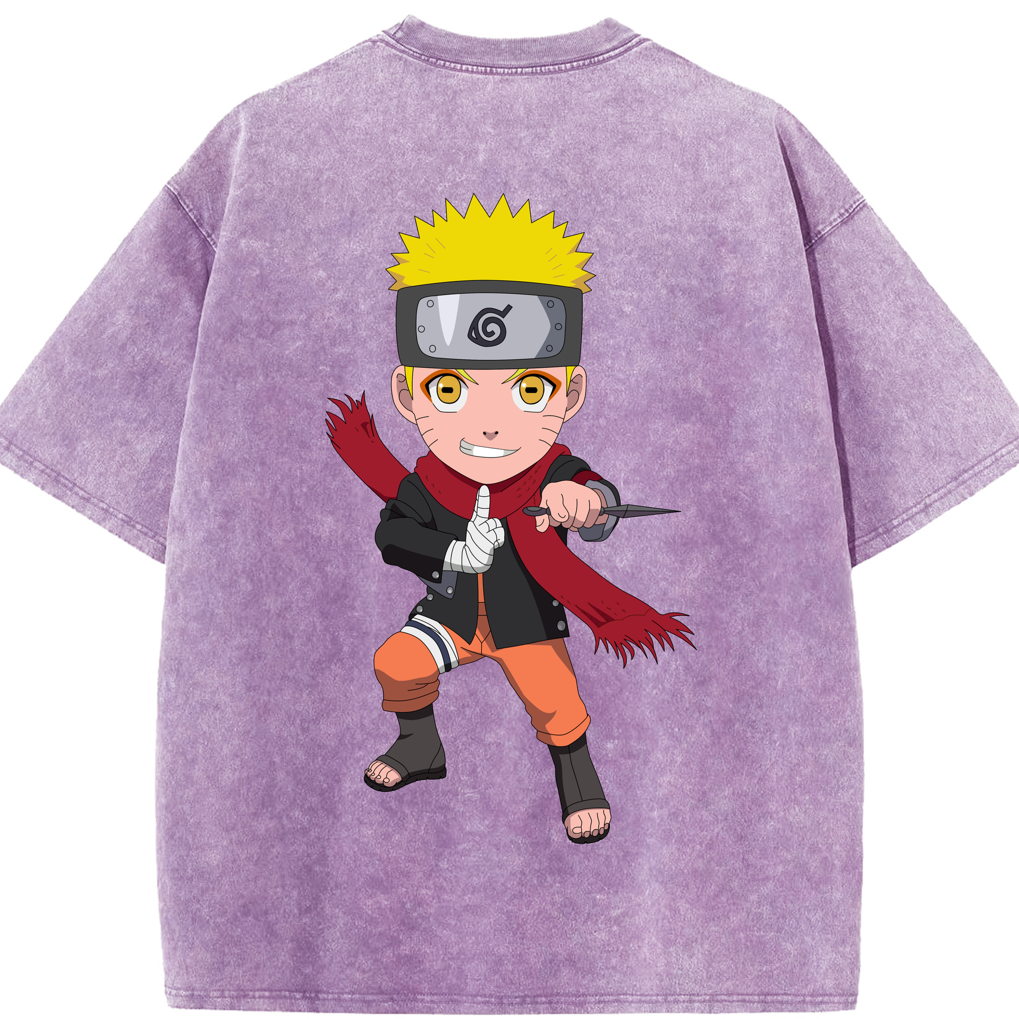 （画像用） NARUTO -ナルト- うずまき ナルト Uzumaki Naruto 綿100% ヴィンテージ風 半袖Tシャツ（背面プリント）