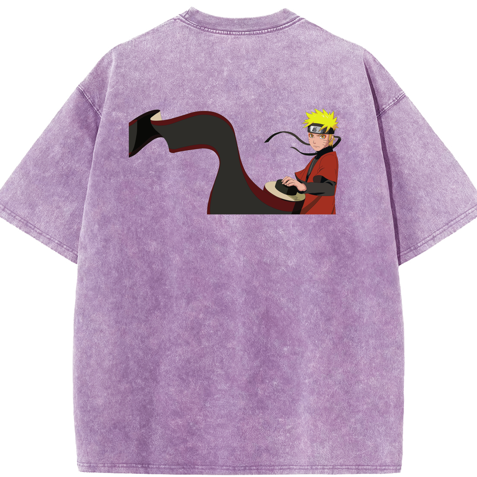 （画像用） NARUTO -ナルト- うずまき ナルト Uzumaki Naruto 綿100% ヴィンテージ風 半袖Tシャツ（背面プリント）