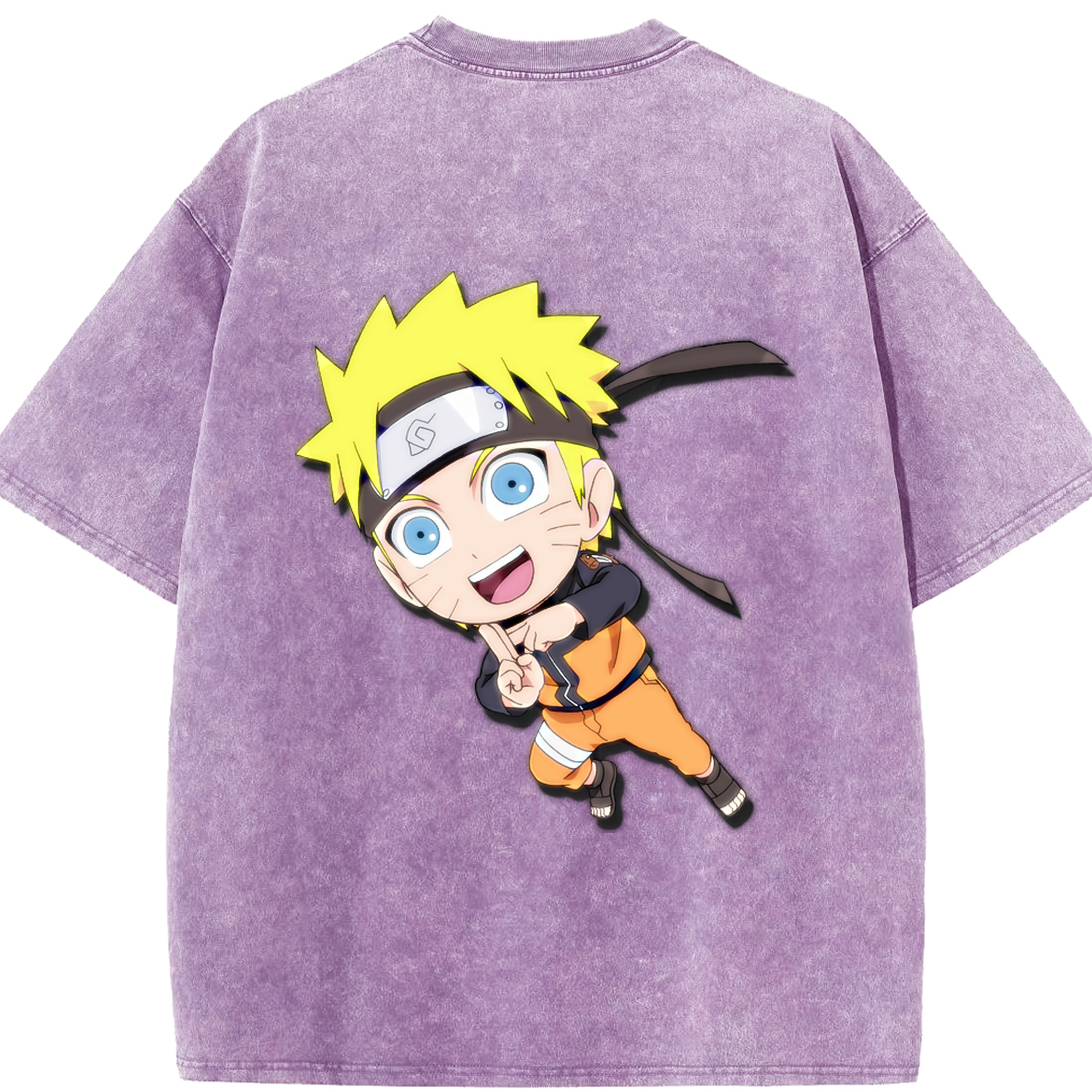 （画像用） NARUTO -ナルト- うずまき ナルト Uzumaki Naruto 綿100% ヴィンテージ風 半袖Tシャツ（背面プリント）