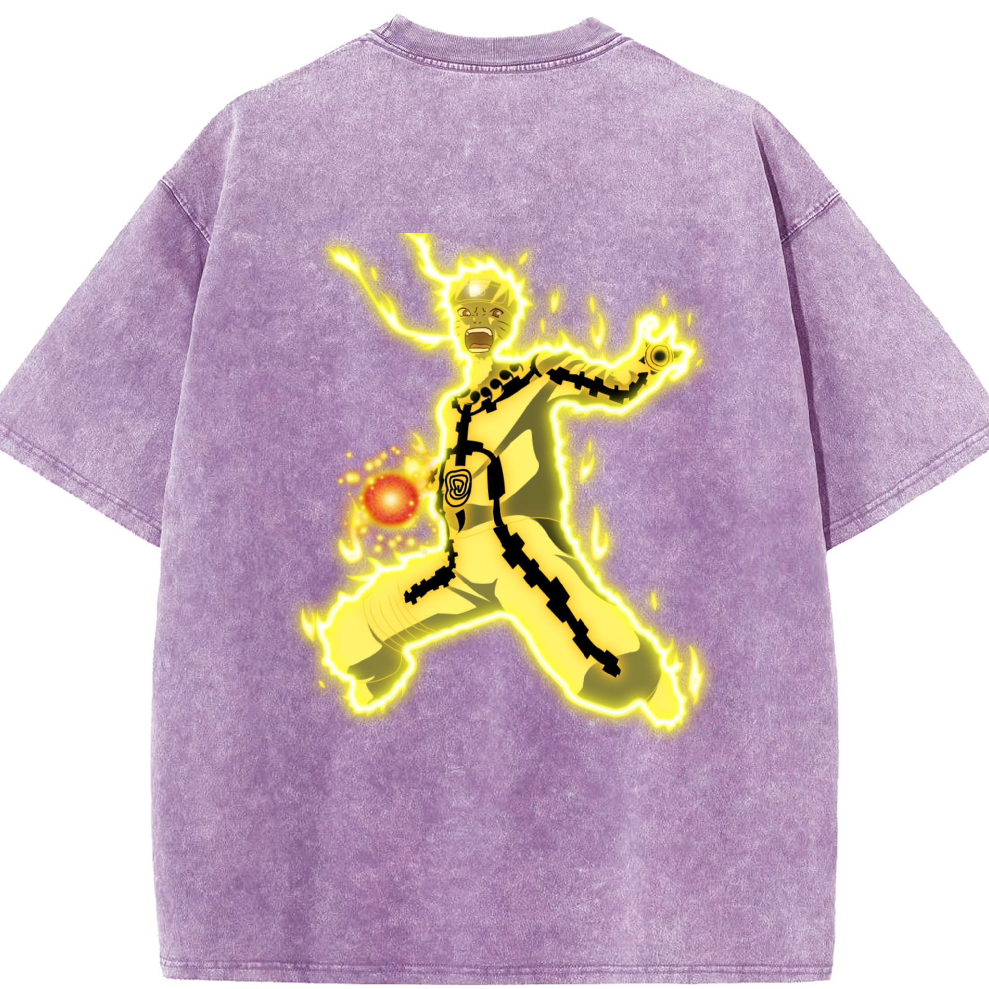 （画像用） NARUTO -ナルト- うずまき ナルト Uzumaki Naruto 綿100% ヴィンテージ風 半袖Tシャツ（背面プリント）