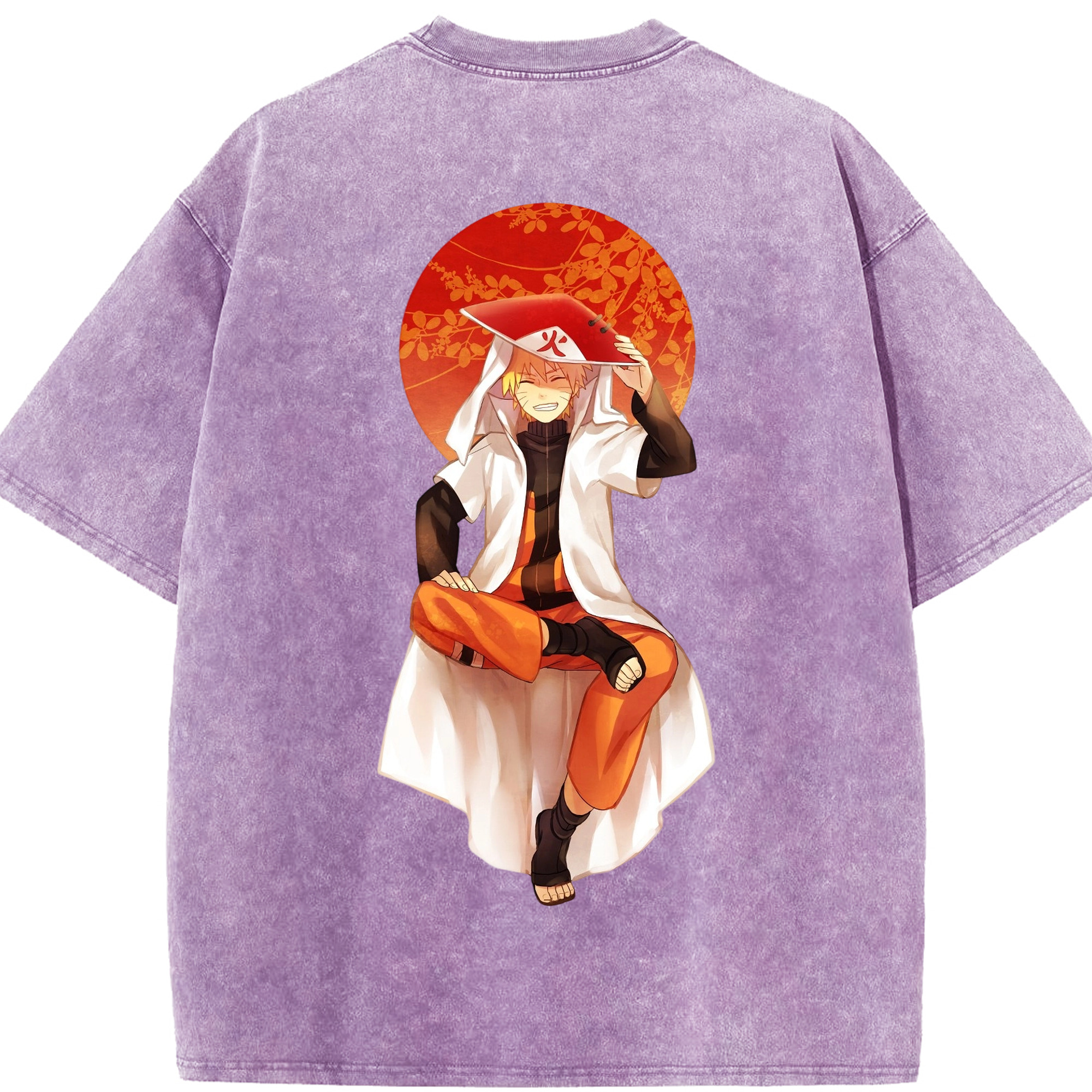 （画像用） NARUTO -ナルト- うずまき ナルト Uzumaki Naruto 綿100% ヴィンテージ風 半袖Tシャツ（背面プリント）