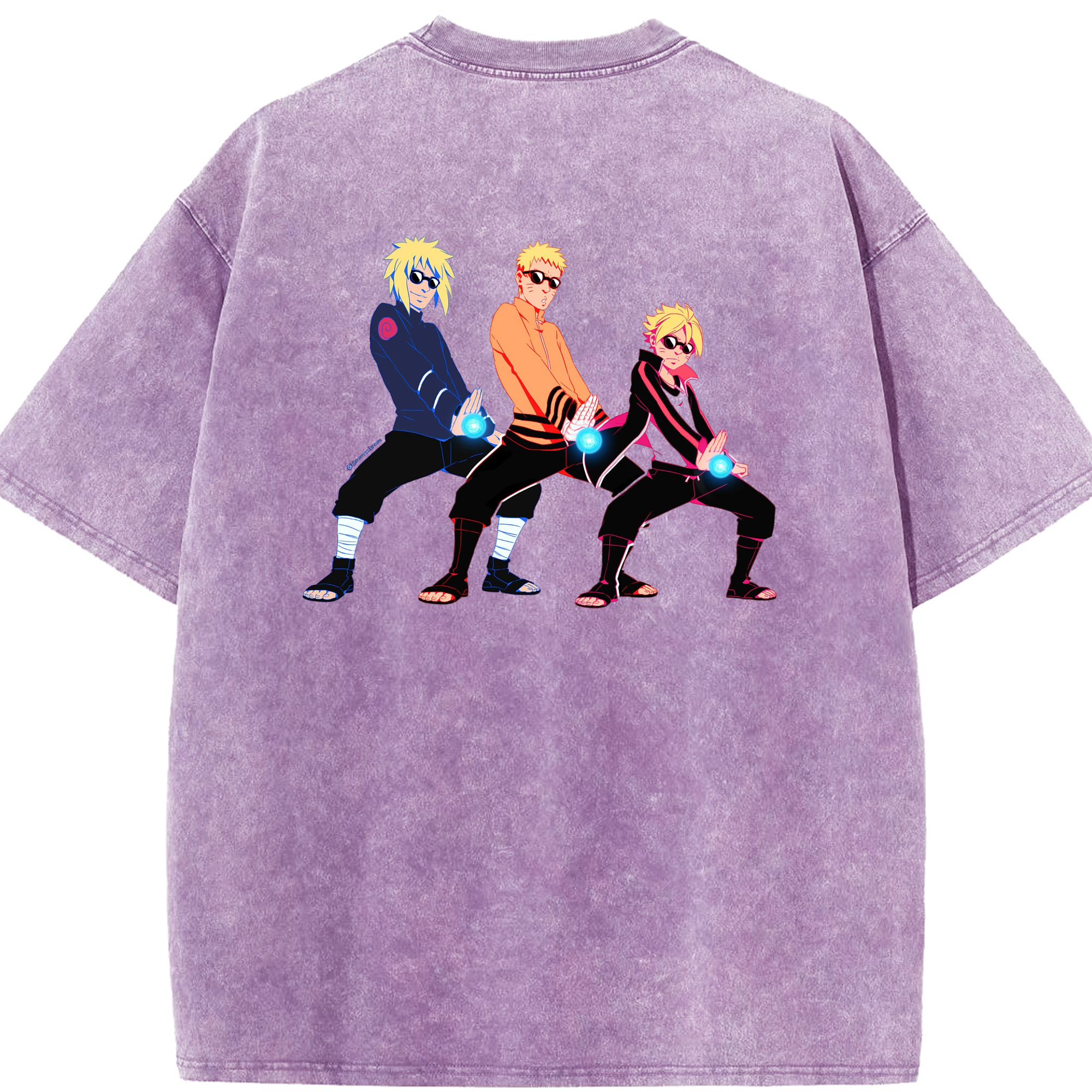 （画像用） NARUTO -ナルト- うずまき ナルト Uzumaki Naruto 綿100% ヴィンテージ風 半袖Tシャツ（背面プリント）