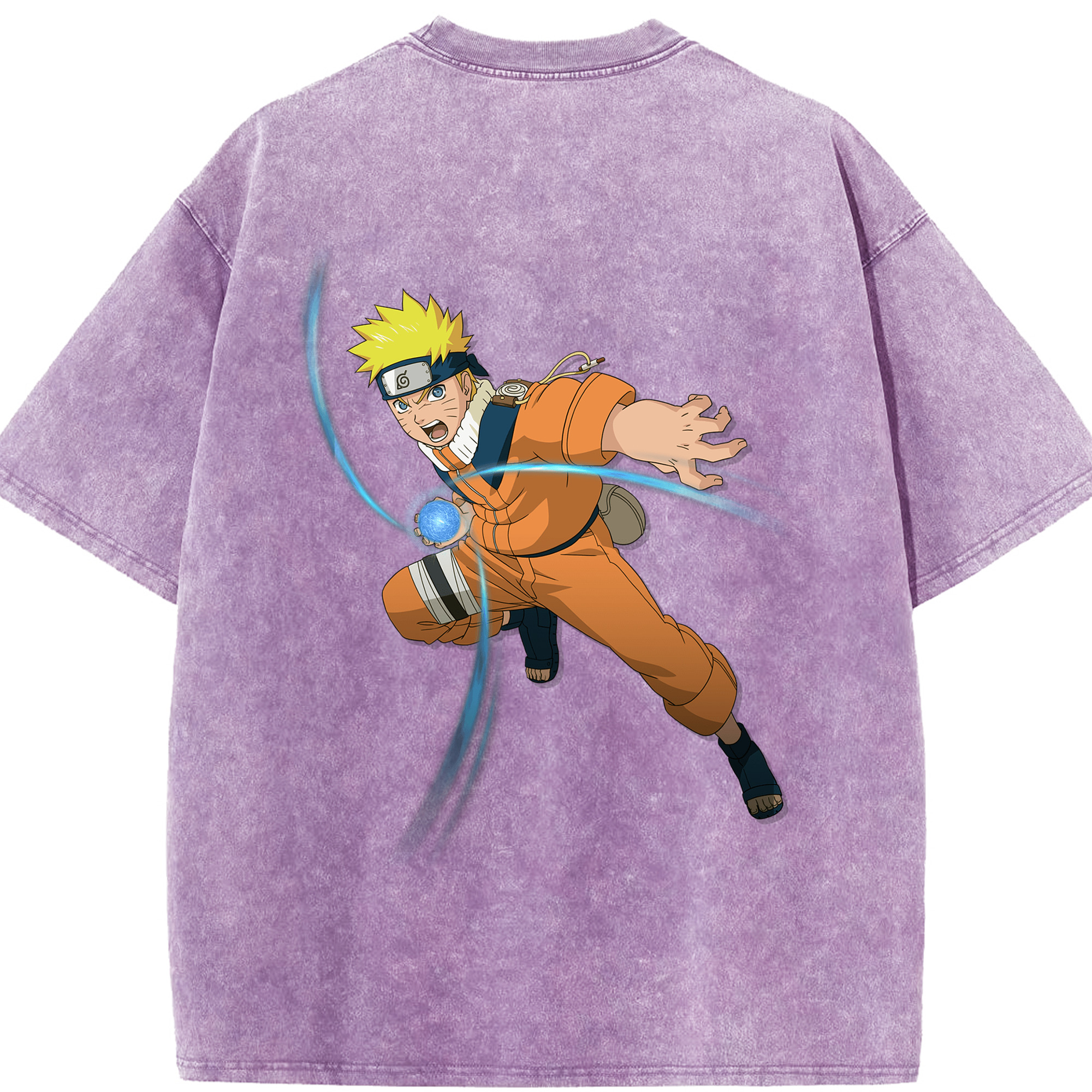 （画像用） NARUTO -ナルト- うずまき ナルト Uzumaki Naruto 綿100% ヴィンテージ風 半袖Tシャツ（背面プリント）