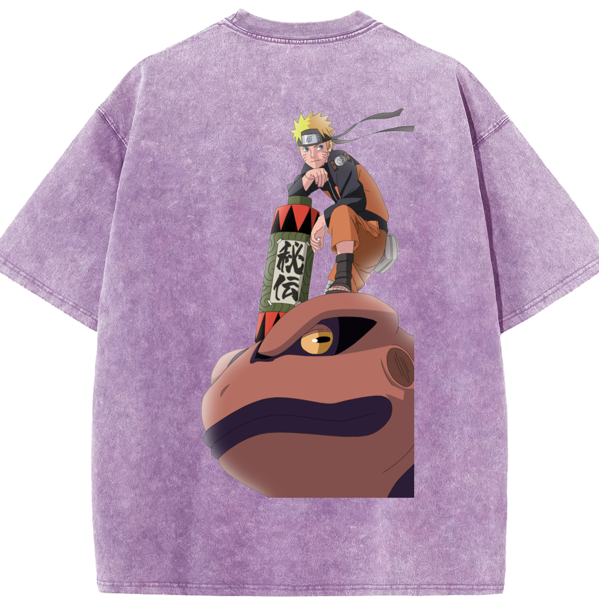 （画像用） NARUTO -ナルト- うずまき ナルト Uzumaki Naruto 綿100% ヴィンテージ風 半袖Tシャツ（背面プリント）