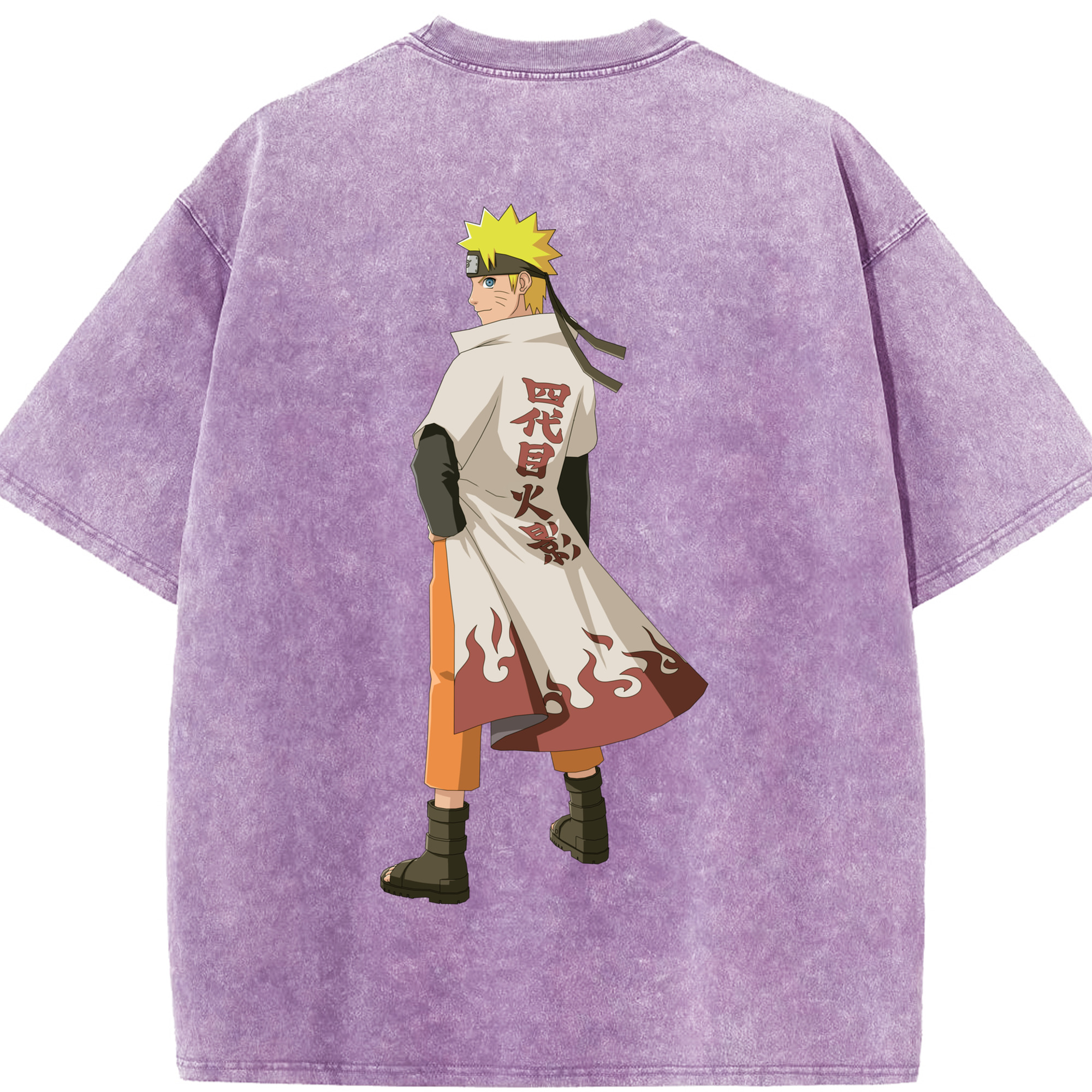 （画像用） NARUTO -ナルト- うずまき ナルト Uzumaki Naruto 綿100% ヴィンテージ風 半袖Tシャツ（背面プリント）
