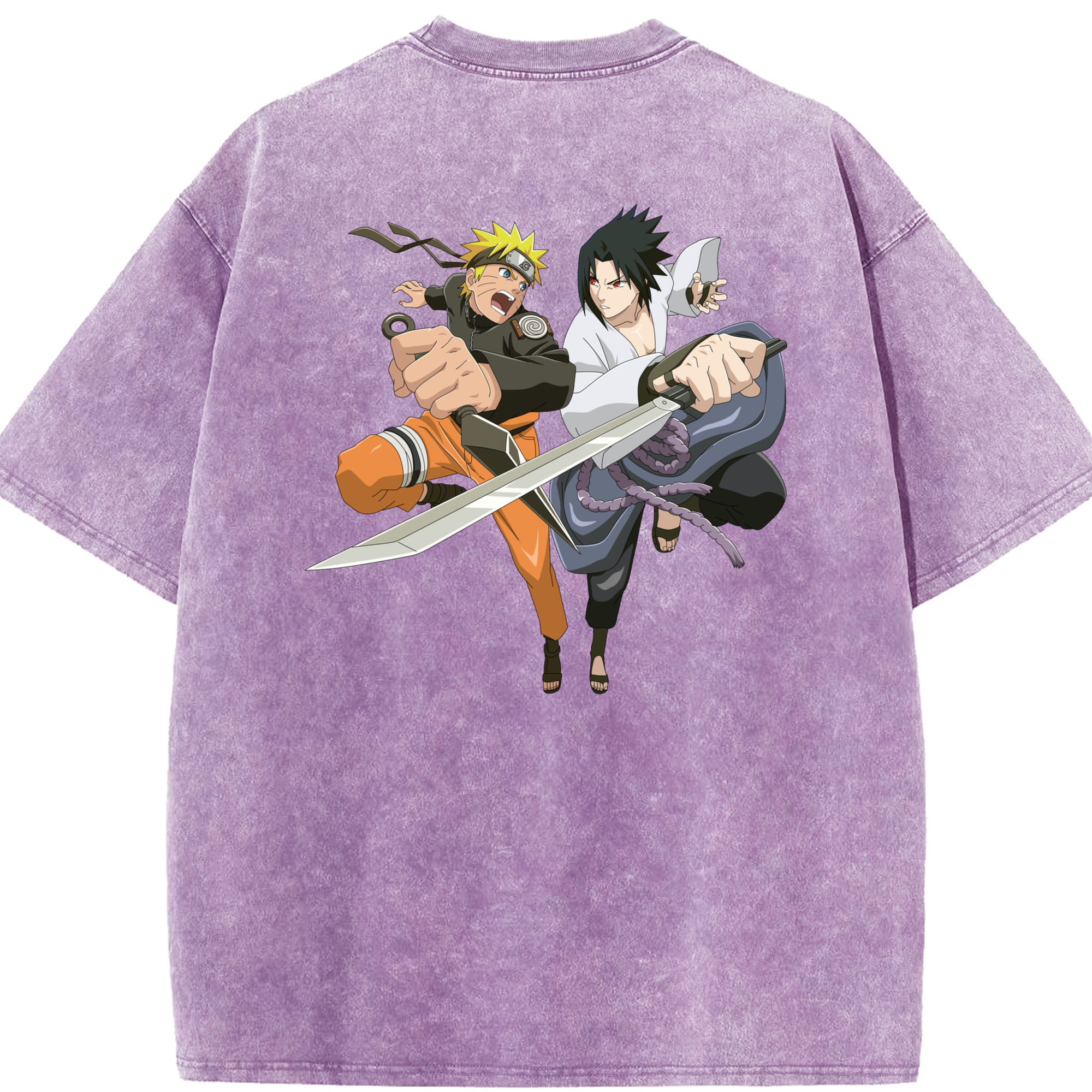 （画像用） NARUTO -ナルト- うずまき ナルト Uzumaki Naruto 綿100% ヴィンテージ風 半袖Tシャツ（背面プリント）