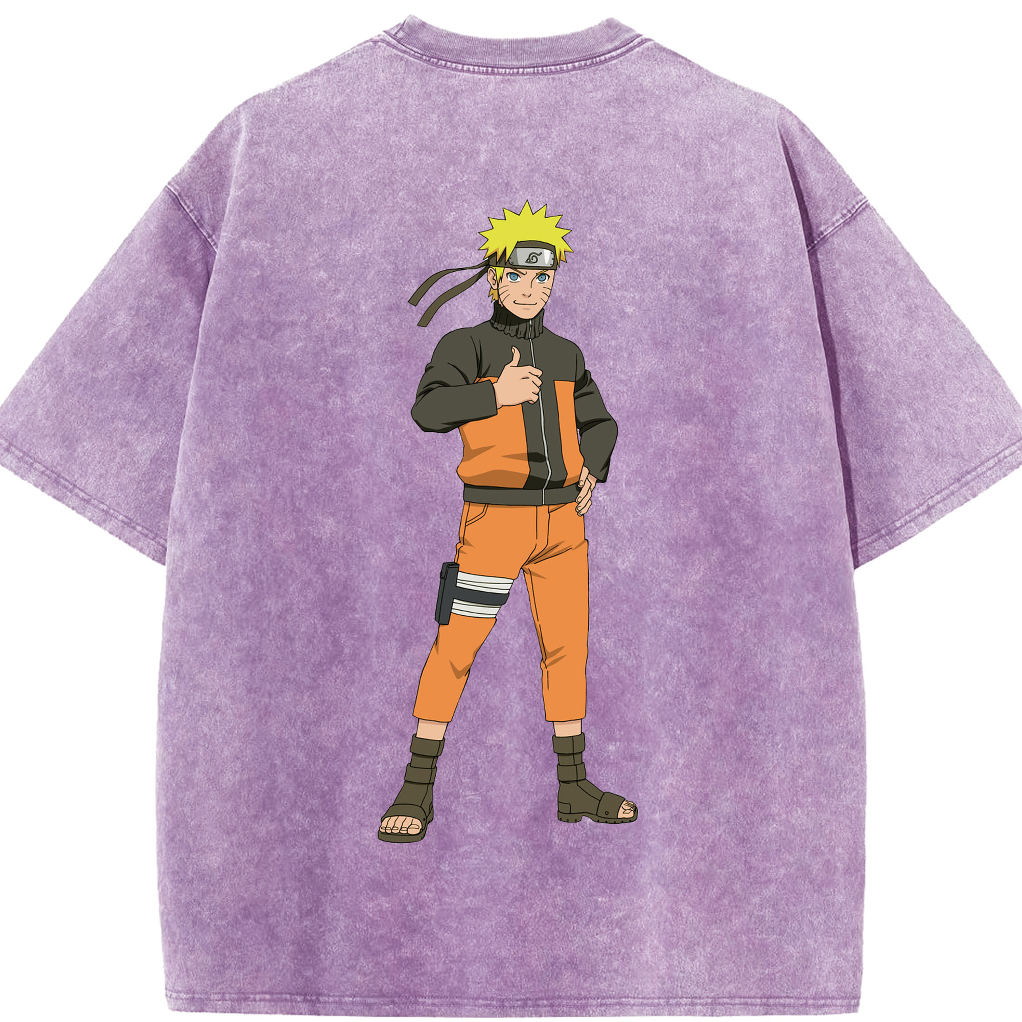 （画像用） NARUTO -ナルト- うずまき ナルト Uzumaki Naruto 綿100% ヴィンテージ風 半袖Tシャツ（背面プリント）