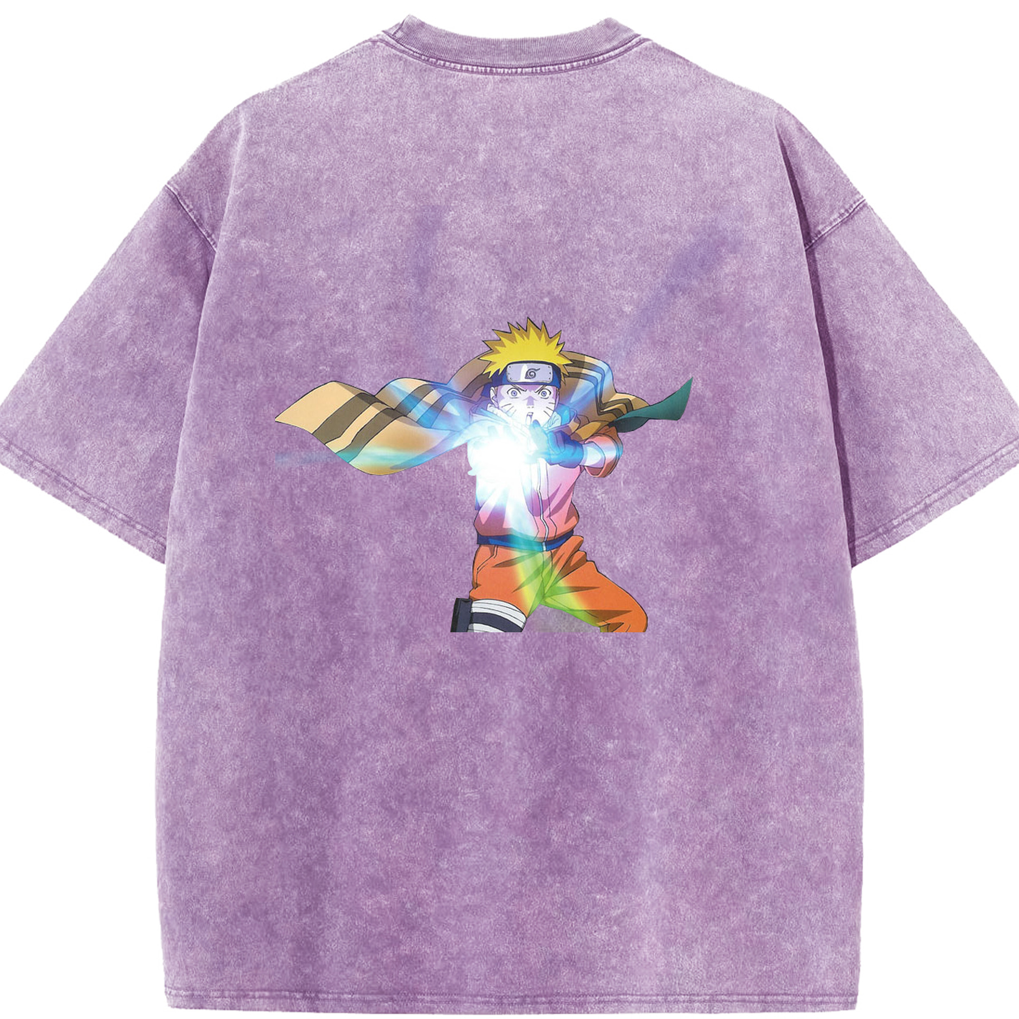 （画像用） NARUTO -ナルト- うずまき ナルト Uzumaki Naruto 綿100% ヴィンテージ風 半袖Tシャツ（背面プリント）