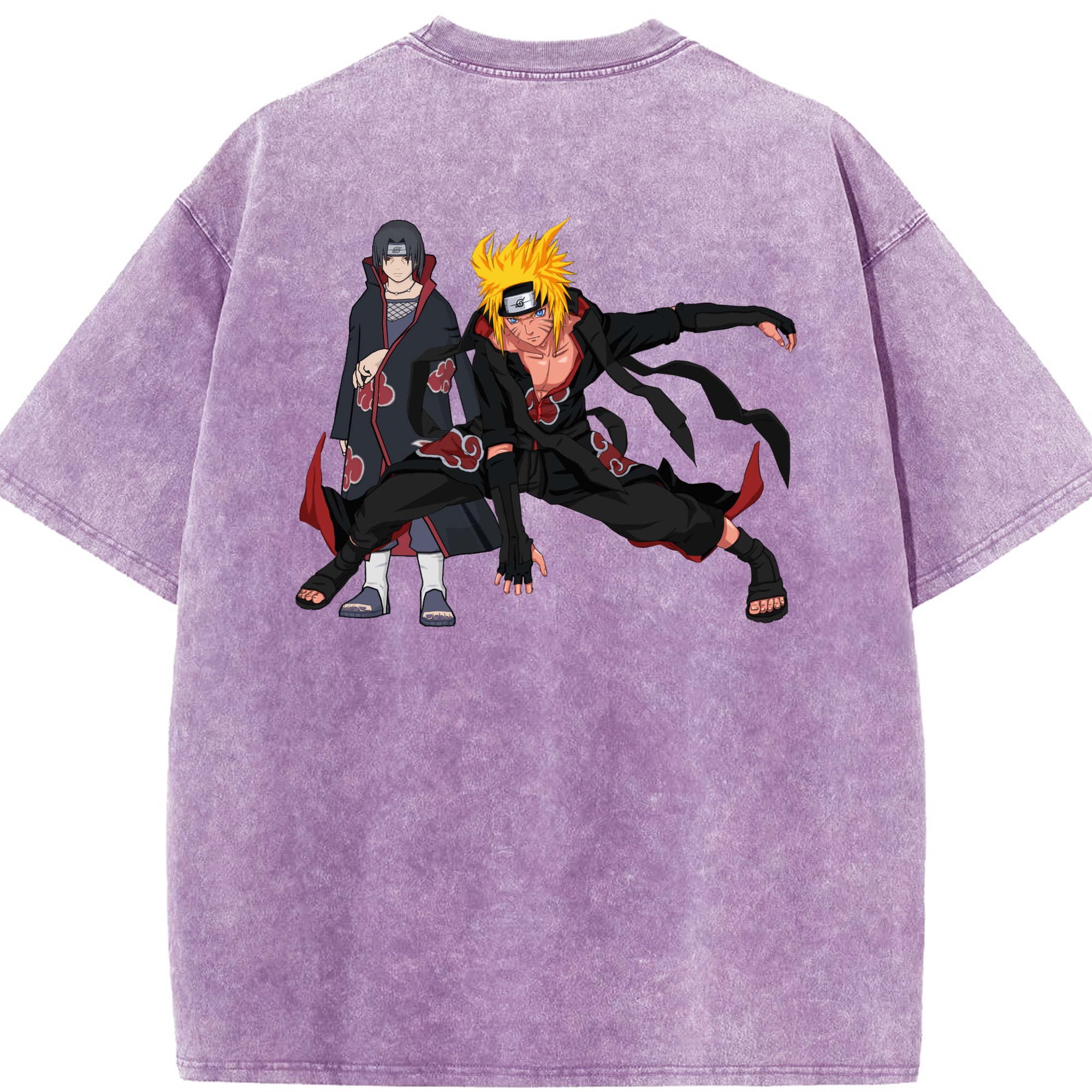 （画像用） NARUTO -ナルト- うずまき ナルト Uzumaki Naruto 綿100% ヴィンテージ風 半袖Tシャツ（背面プリント）