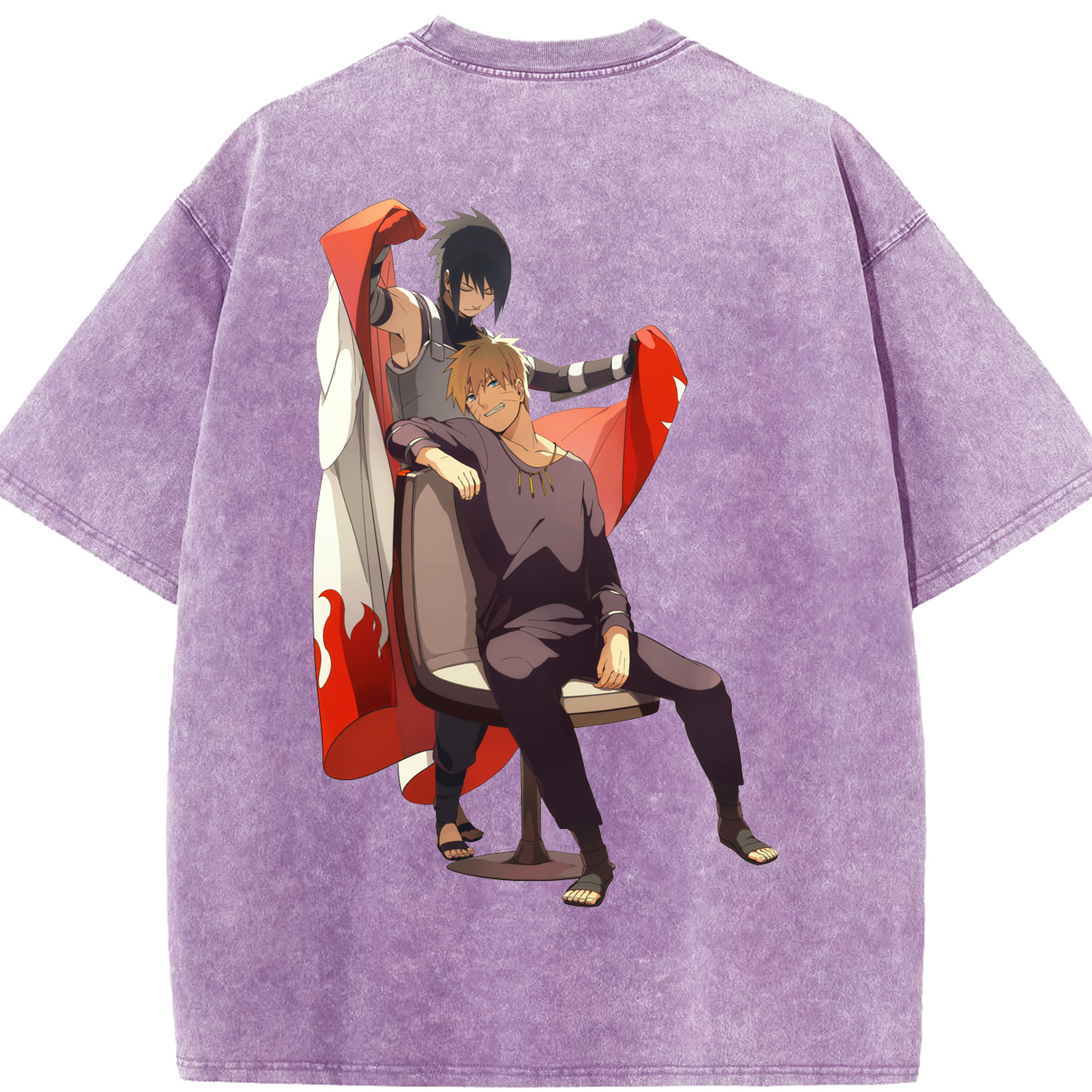 （画像用） NARUTO -ナルト- うずまき ナルト Uzumaki Naruto 綿100% ヴィンテージ風 半袖Tシャツ（背面プリント）