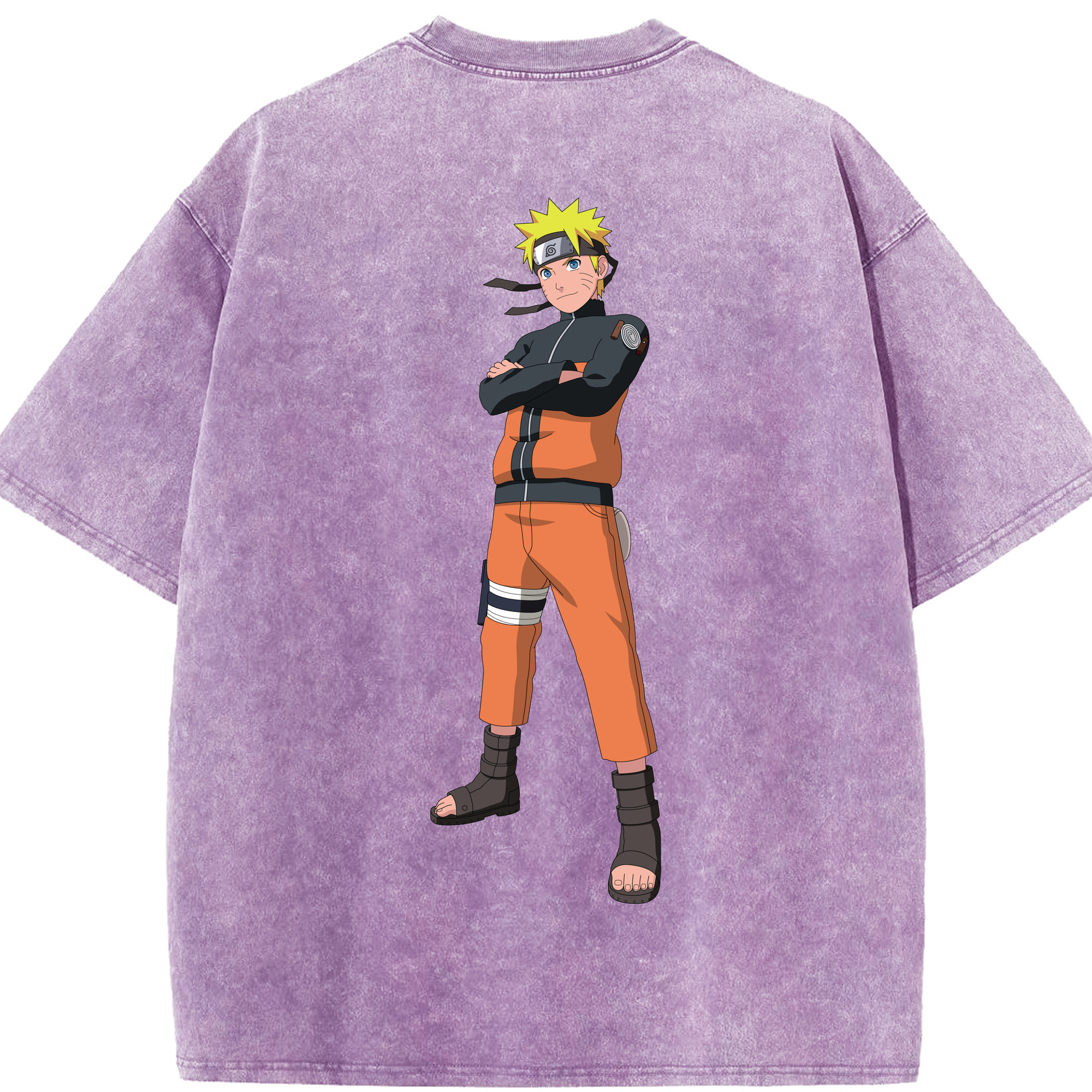 （画像用） NARUTO -ナルト- うずまき ナルト Uzumaki Naruto 綿100% ヴィンテージ風 半袖Tシャツ（背面プリント）