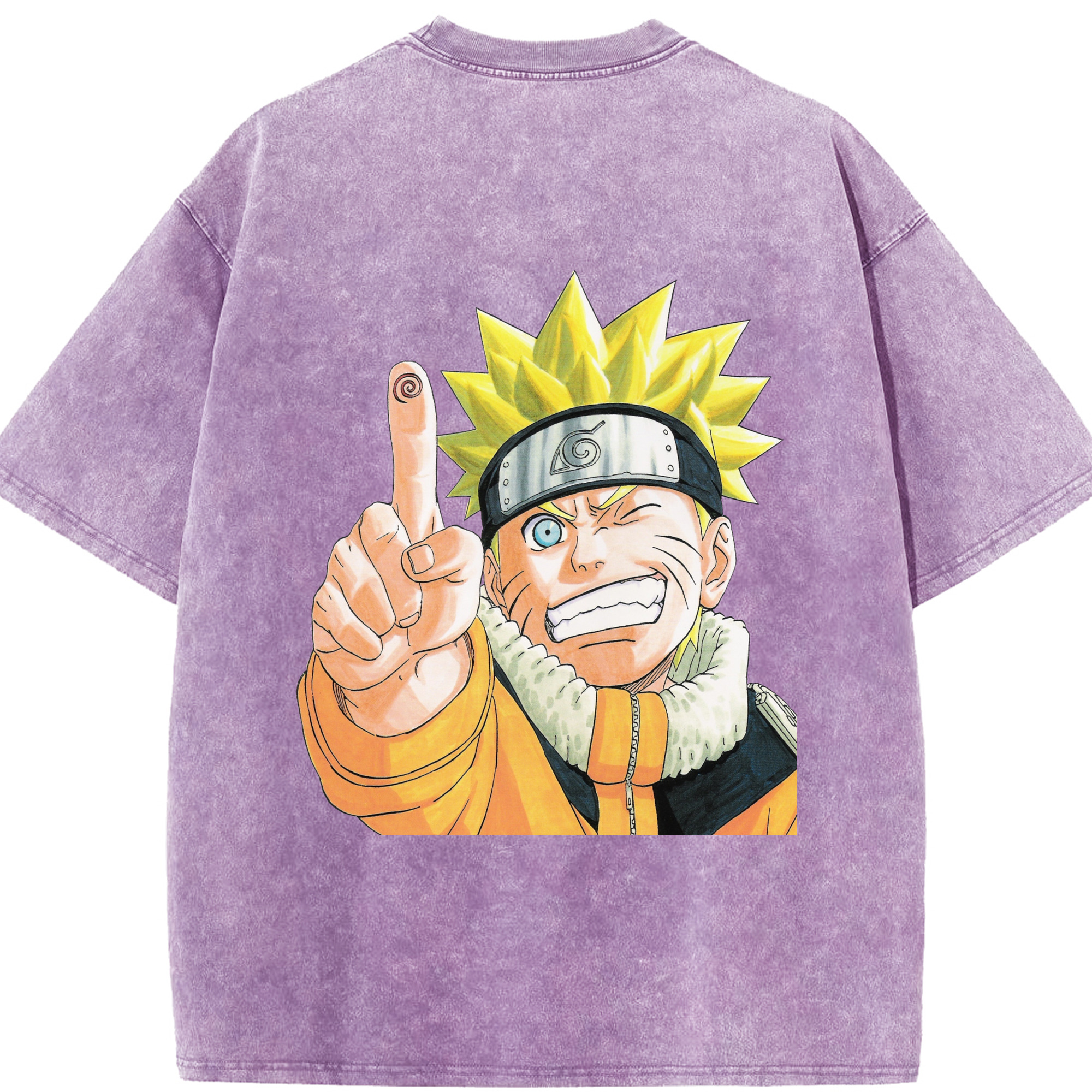 （画像用） NARUTO -ナルト- うずまき ナルト Uzumaki Naruto 綿100% ヴィンテージ風 半袖Tシャツ（背面プリント）